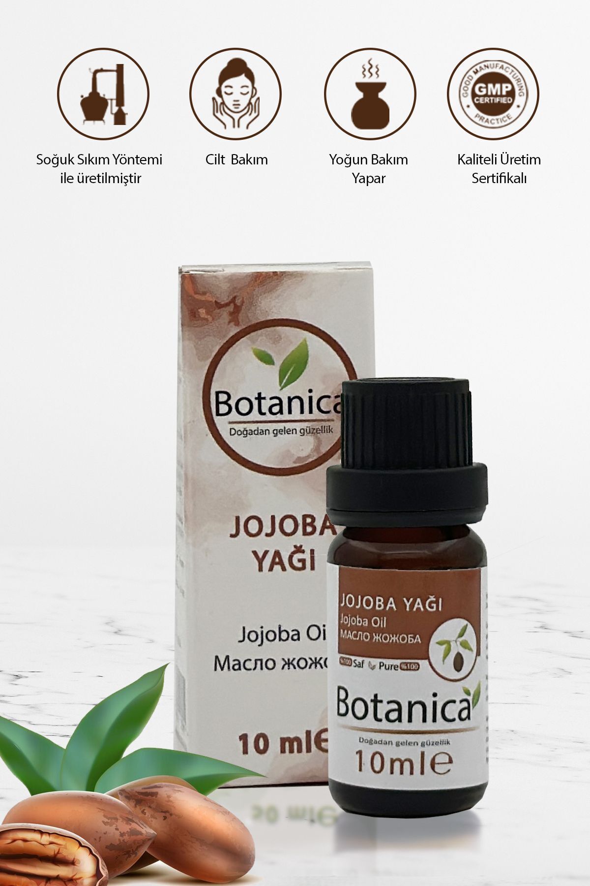 botanica Jojoba Yağı - Simmondsia Chinensis - ( Cilt Besleme - Nemlendirme ) Gözenek Açıcı Bakım Yağı 10 ml
