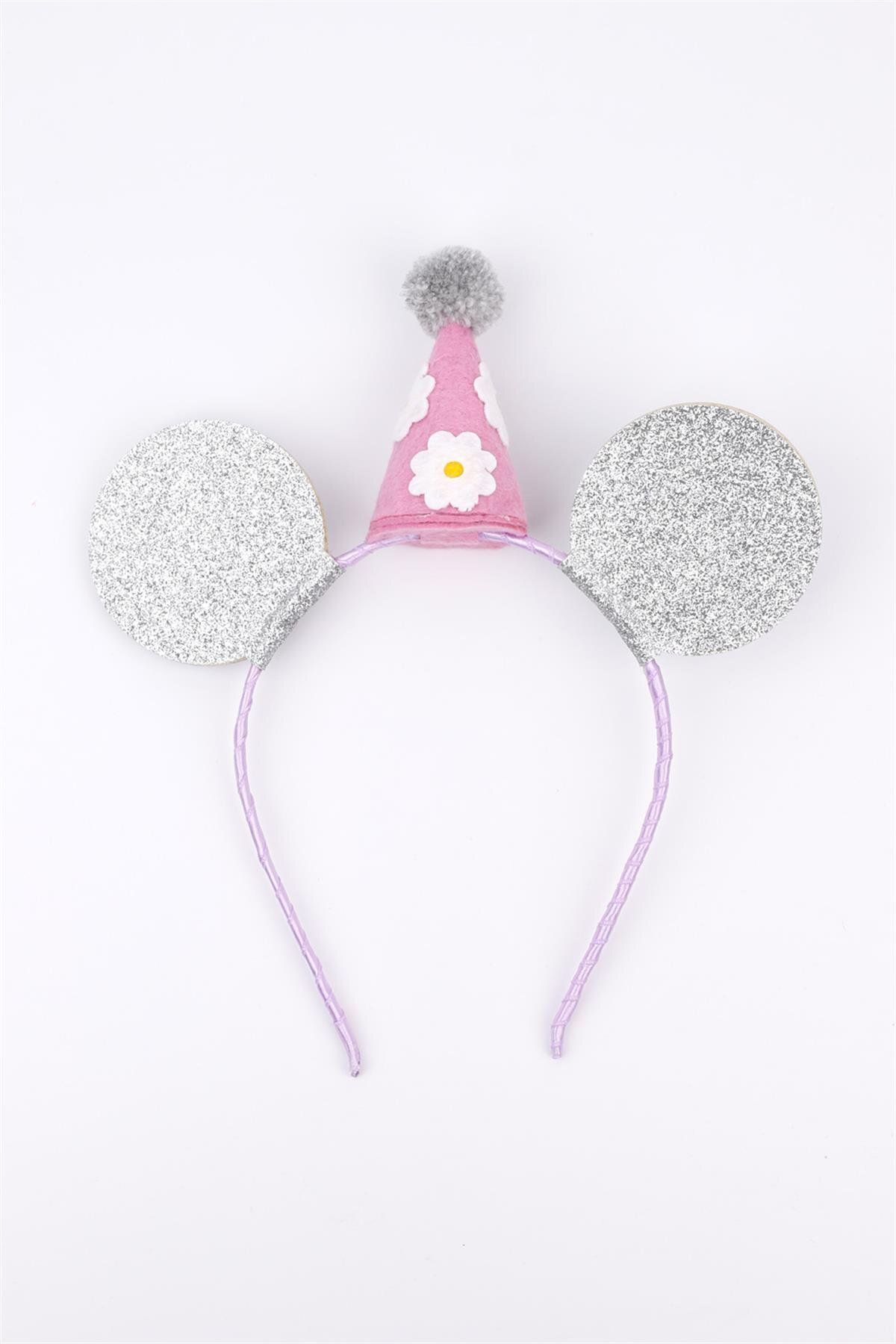 Корона для девочек Le Mabelle Mickey Eared сиреневая с помпоном LM1079