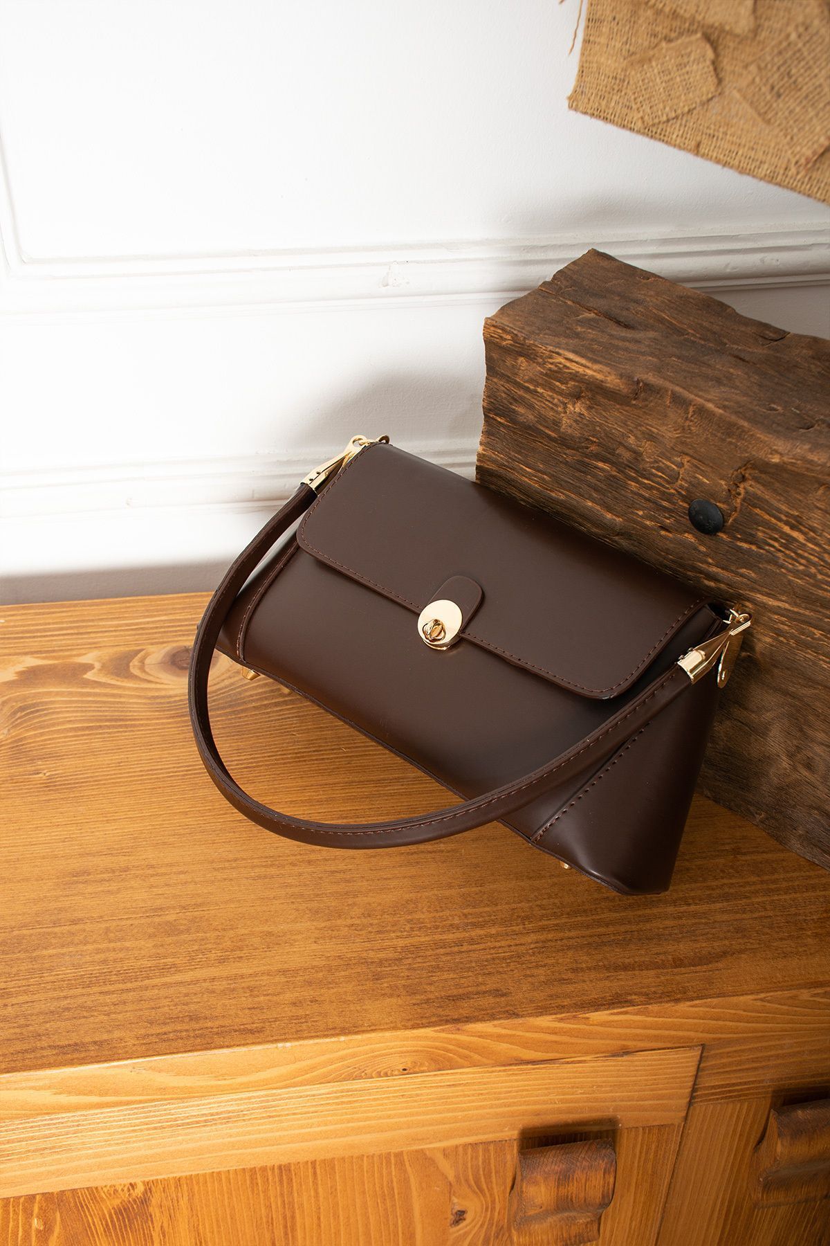 HONEY BAG-MERİ MODEL BRĄZOWA DAMSKA TORBA NA RAMIĘ I DO PASA 3