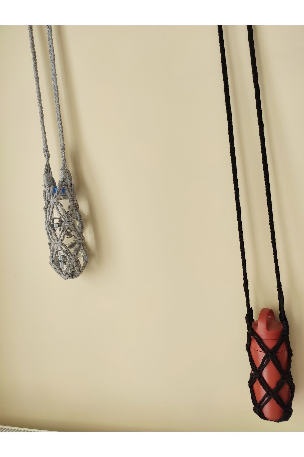 HANIMKIZ-حافظة زجاجة مياه على شكل عنكبوت من Macrame، حقيبة زجاجة ديتوكس، حقيبة زجاجة مياه 4