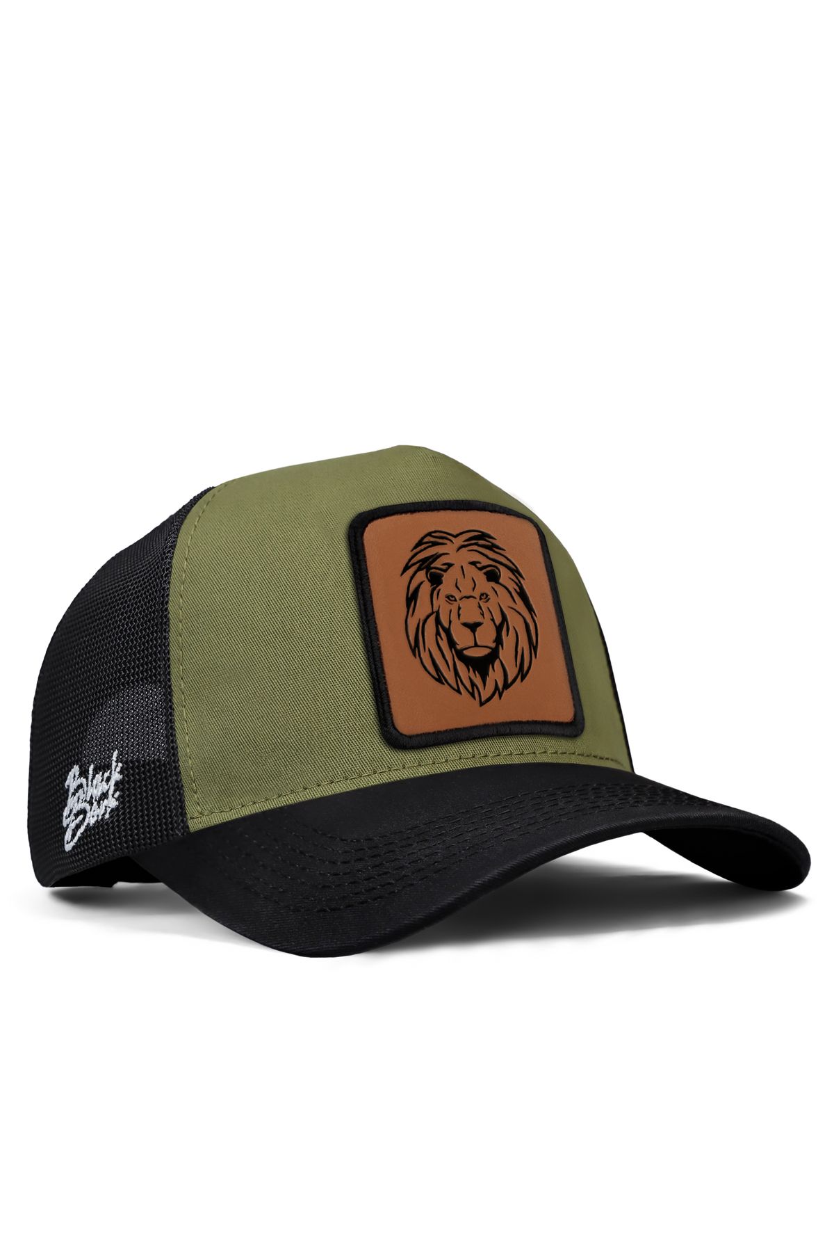 BlackBörk V1 Trucker Lion — черная шляпа цвета хаки унисекс с козырьком и кодовым логотипом 12cs BBC8683295000235