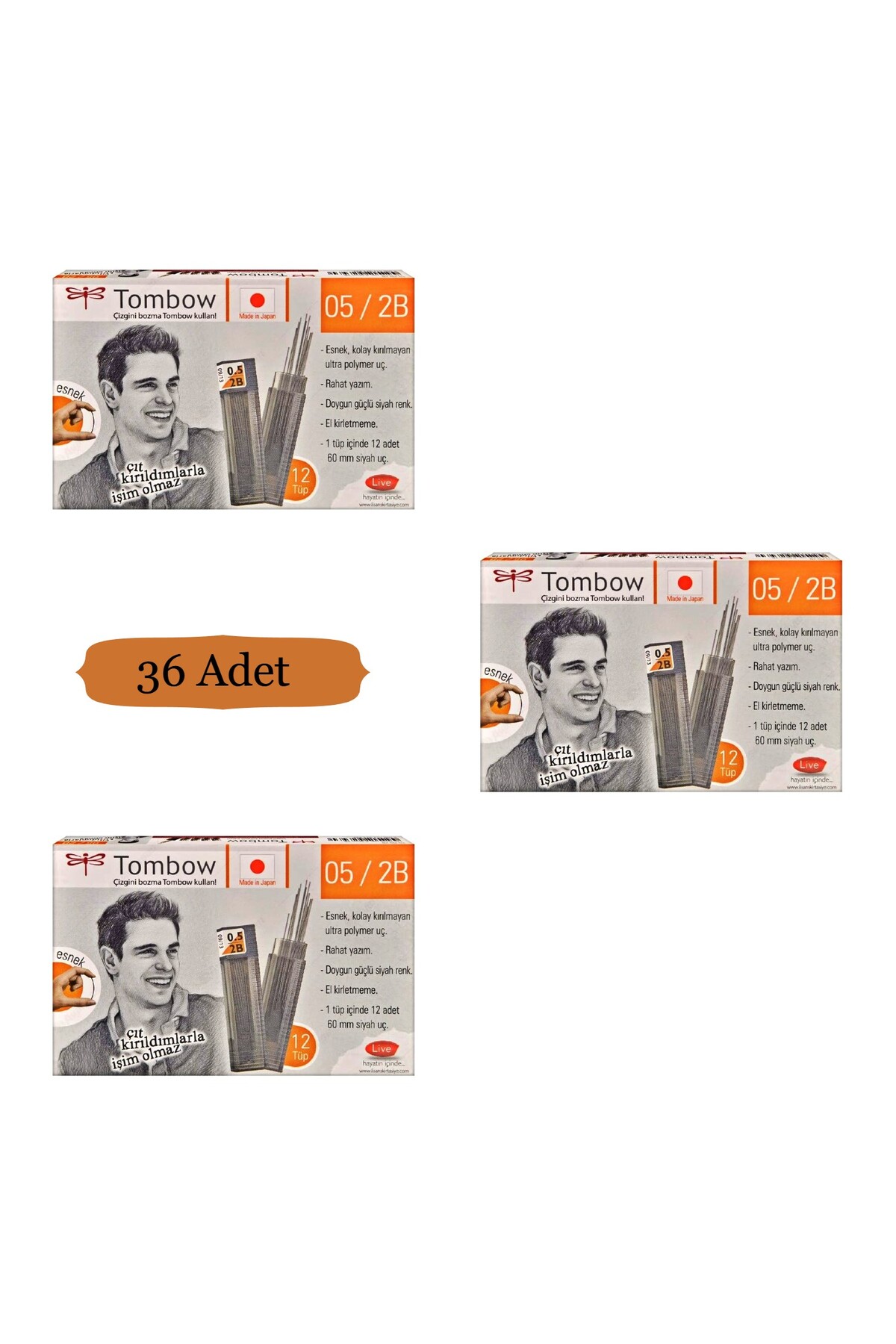 Tombow Klasik Tüp 0.5 Mm 2b - 36 Adet