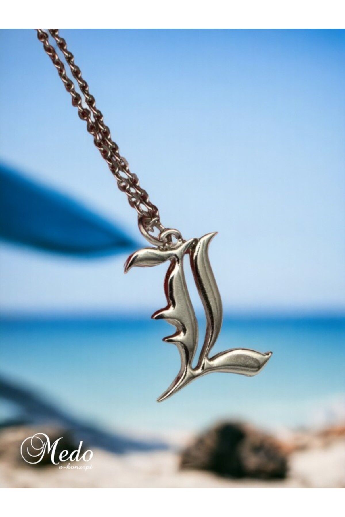 medoekonsept-Death Note L Necklace Ryuzaki Anime Necklace Silver 2