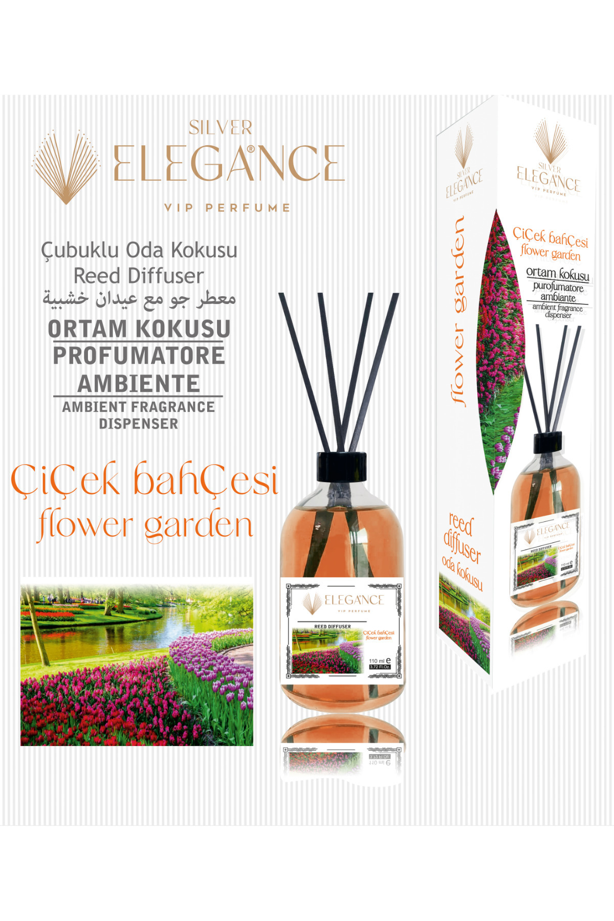 Çiçek Bahçesi Reed Diffuser Bambu Çubuklu Oda Kokusu 110 ml