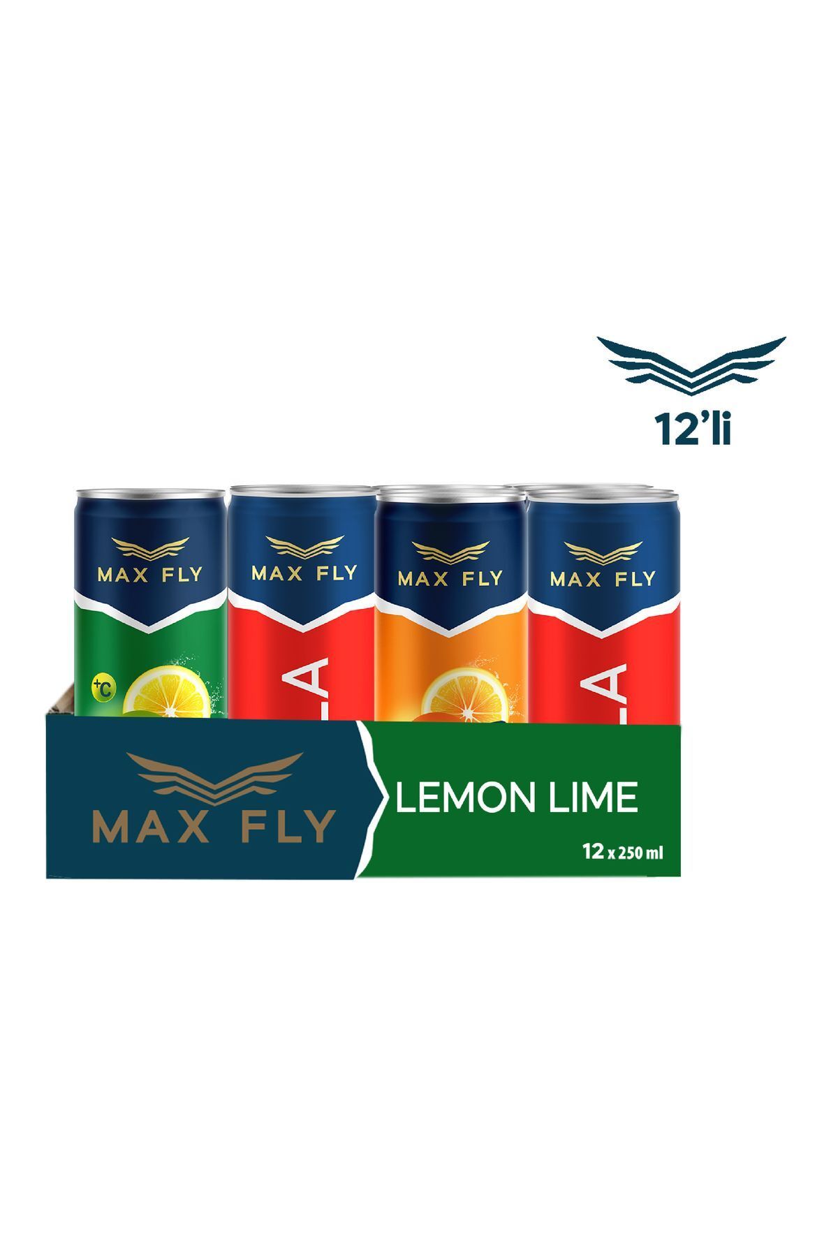 MAX FLY 250 ml Gazlı İçecek Karma 12 Adet