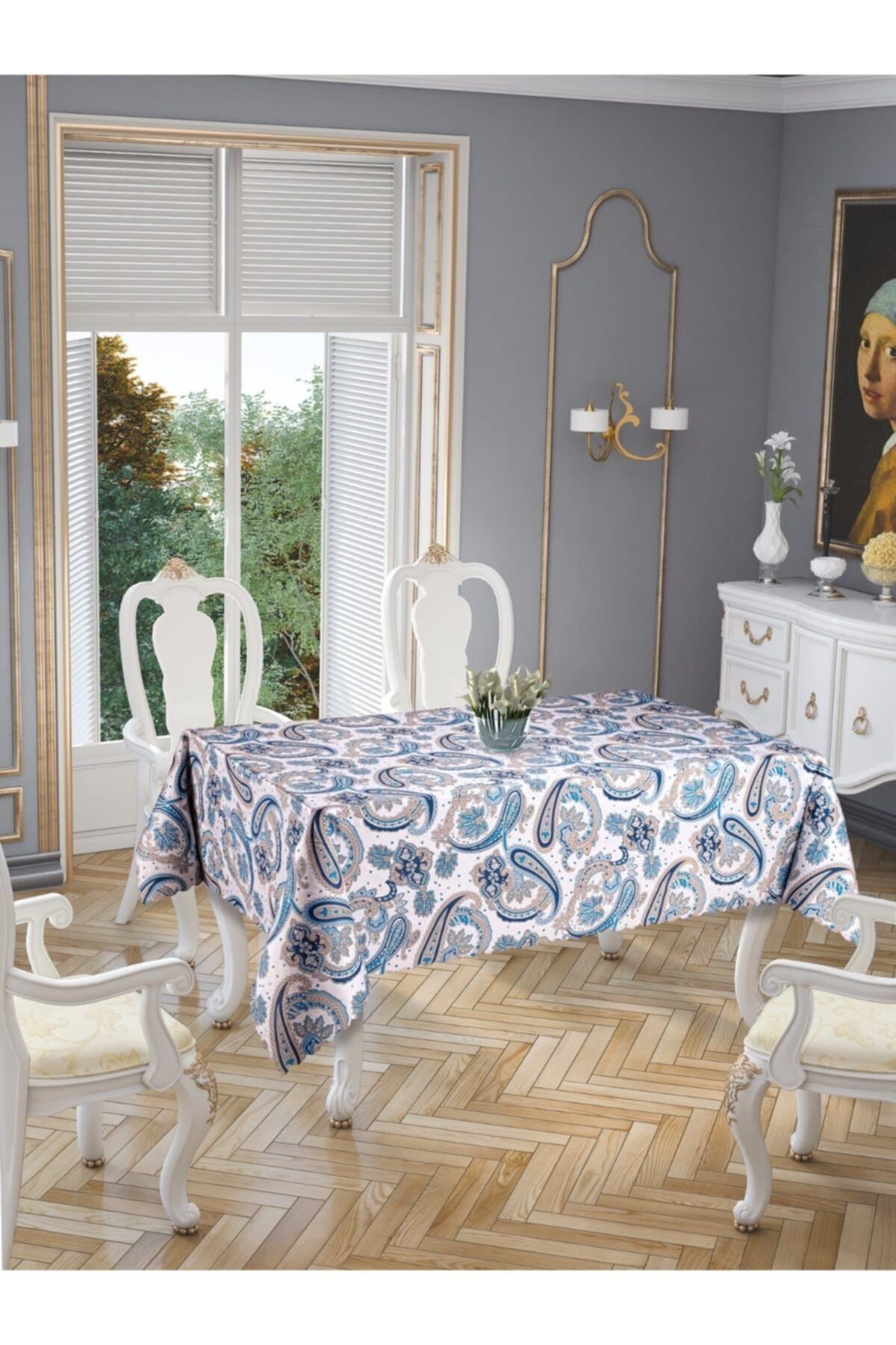 Jackline Dertsiz Leke Tutmaz Basklı Micro Polyester Günlük Kullanım Masa Örtüsü