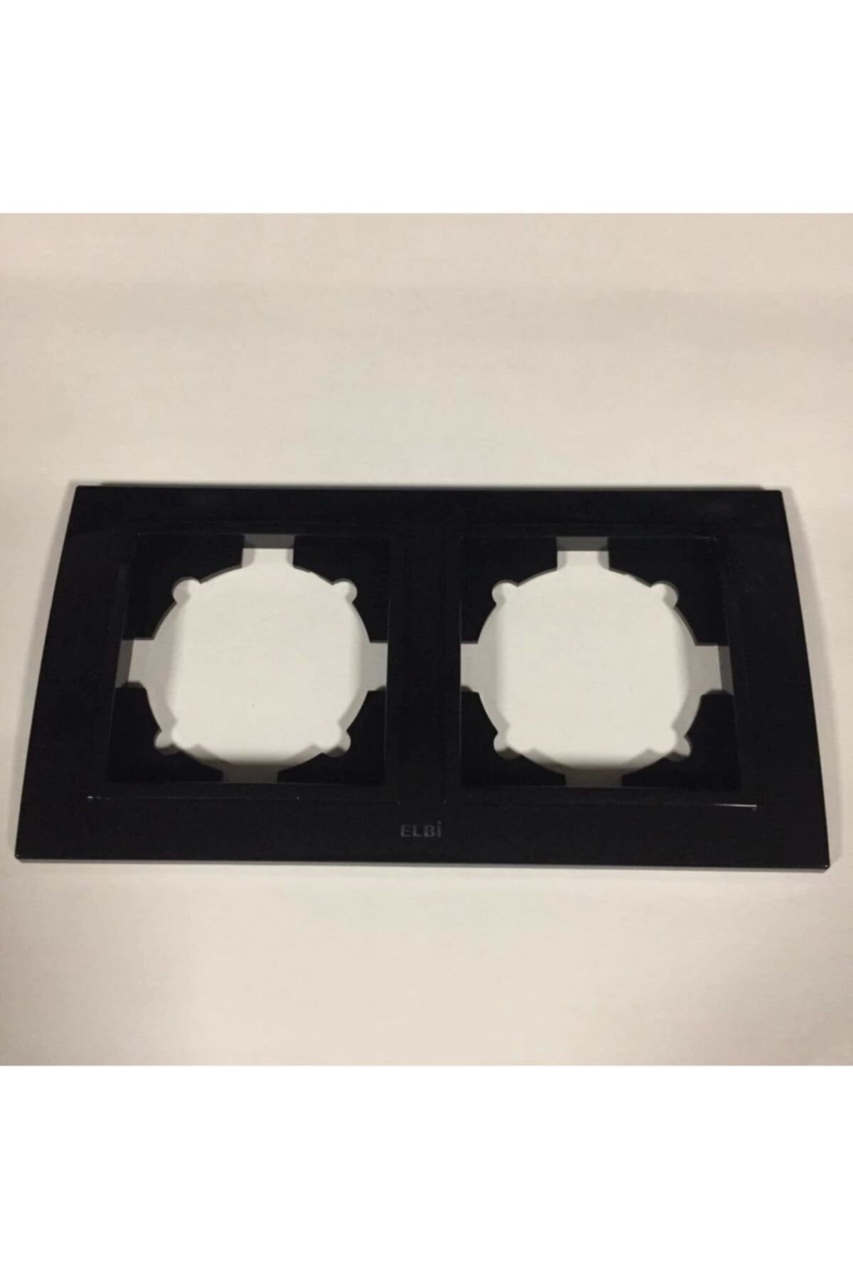 ELBİ-Zena Double Socket and Switch Frame Black 1