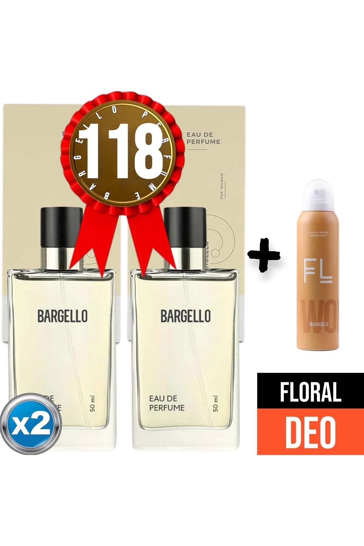 عطر 118x2 (2 عدد) گل 50 میلی لیتر + دئودورانت گل 150 میلی لیتر Bargello