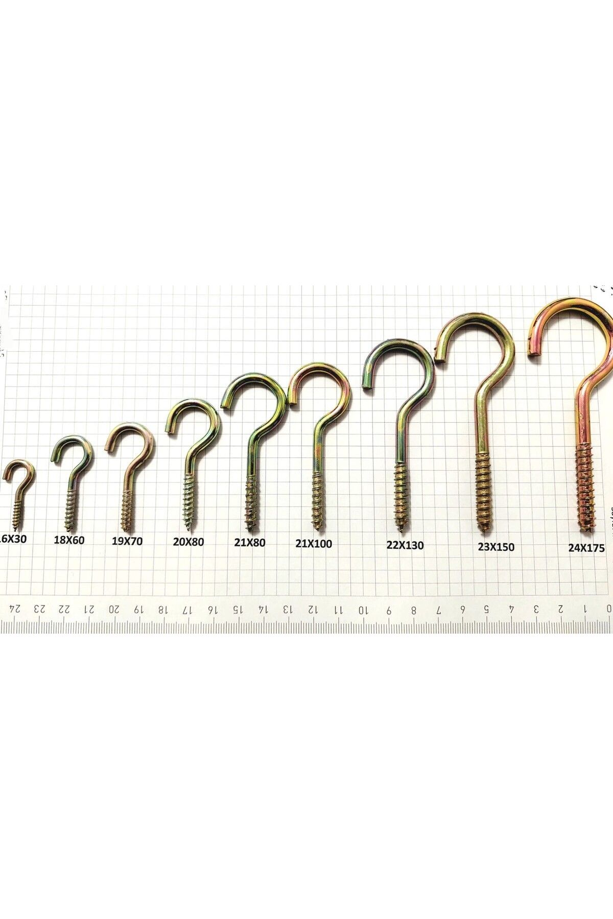 Python Screw - Hook Screw - Hook Screw All Sizes Pcs You Want 24x175-5 pcs