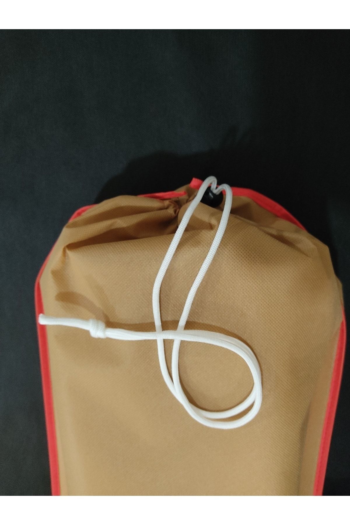 Halı Kılıfı, 6 M² Halı Için 220*40 Cm, Halı Hurç, Halı Saklama Koruyucu Ve Taşıma Torbası., Bej renk-Kırmızı Kenar şerit