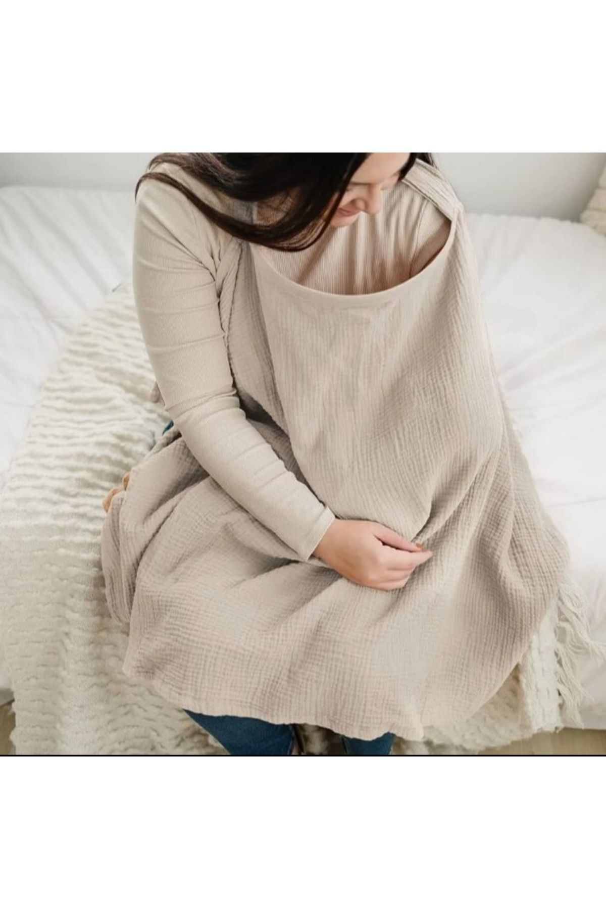 eyma home %100 pamuk Muslin emzirme önlüğü fotoğrafı 3 (önizleme)