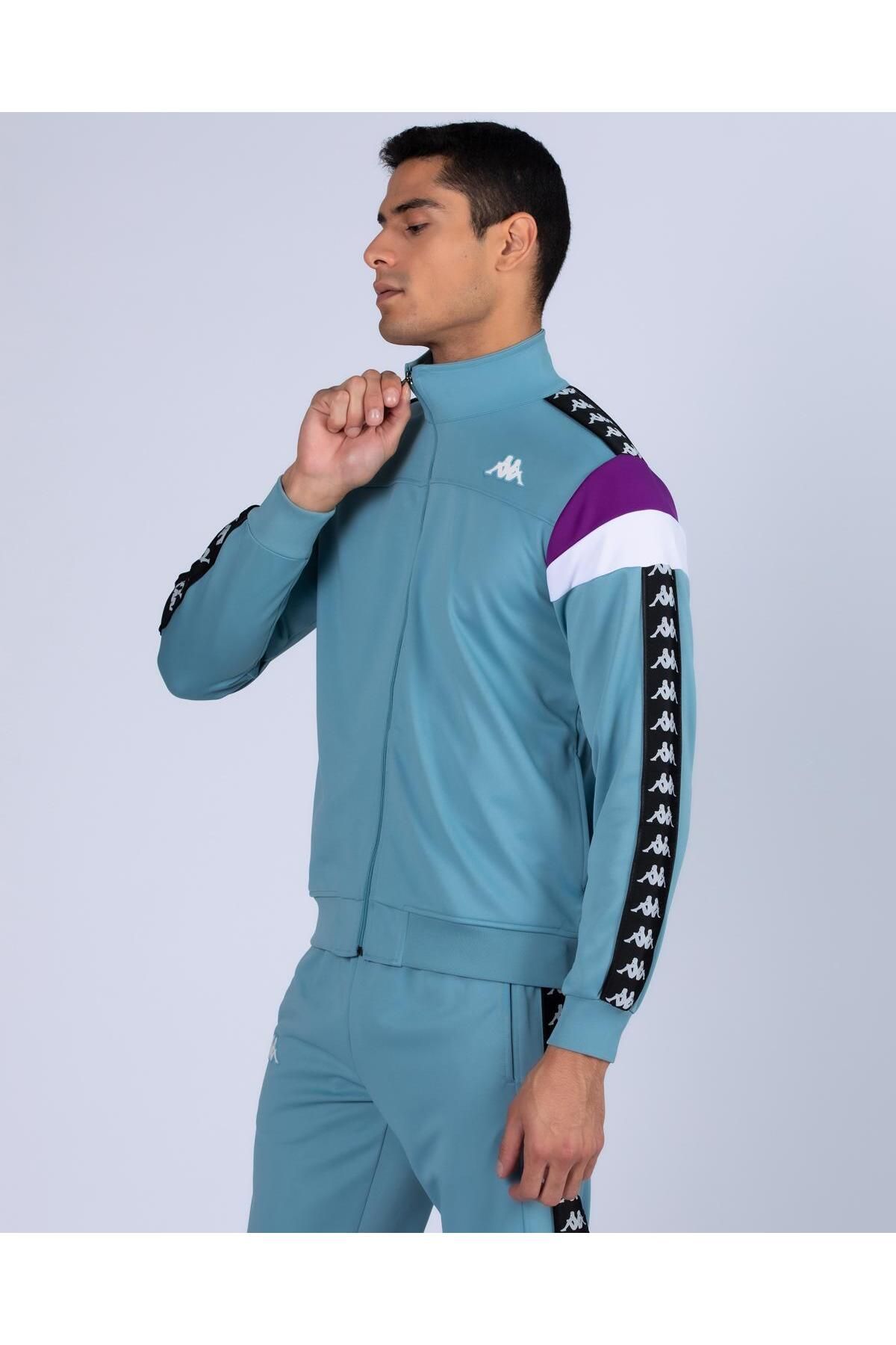 سویشرت ورزشی آبی مردانه 222 باندا مرز اسلیم باریک Kappa