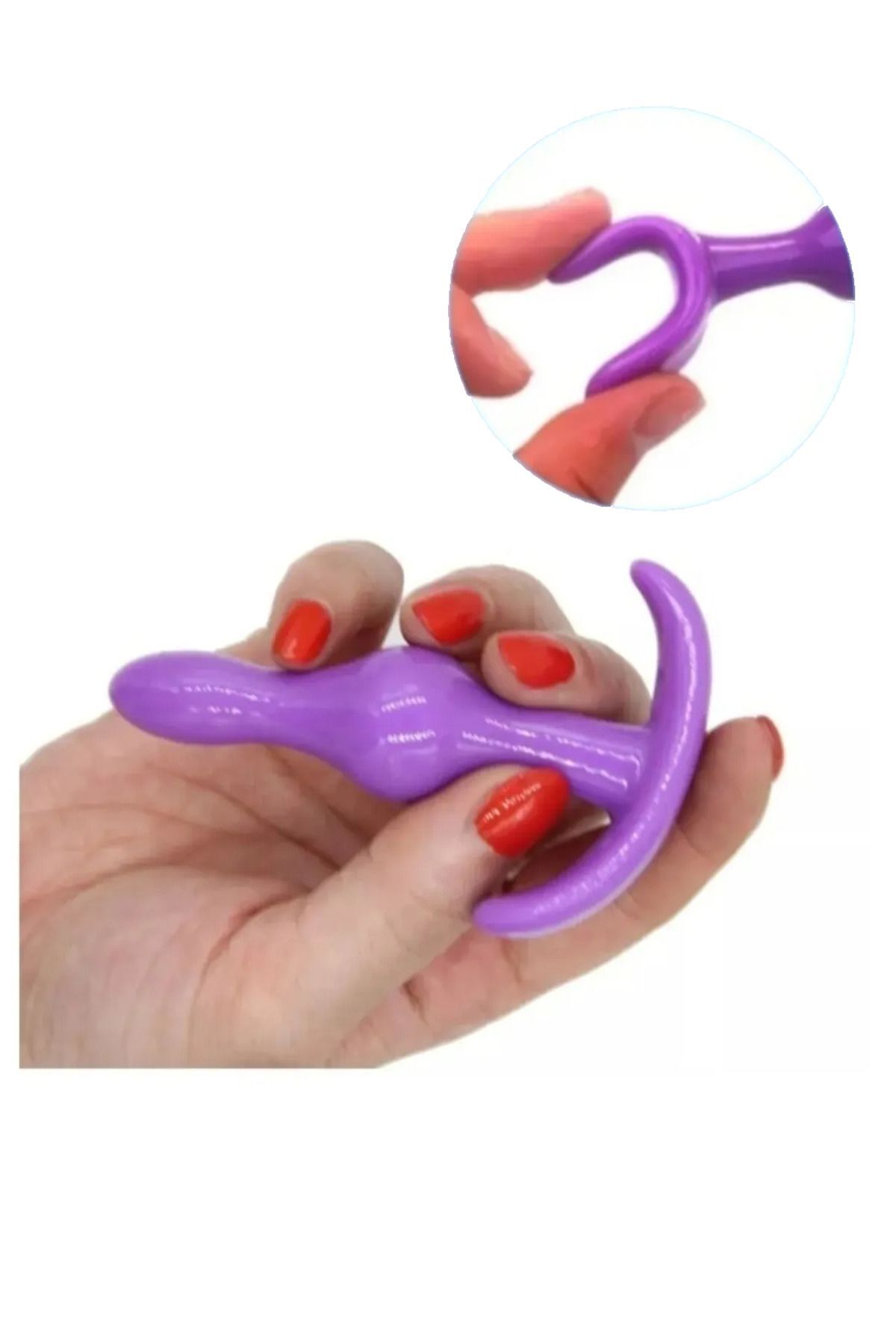 Anal Plug Anal Tıkaç Mor Boğumlu 9 cm Boğumlu Tingler Like