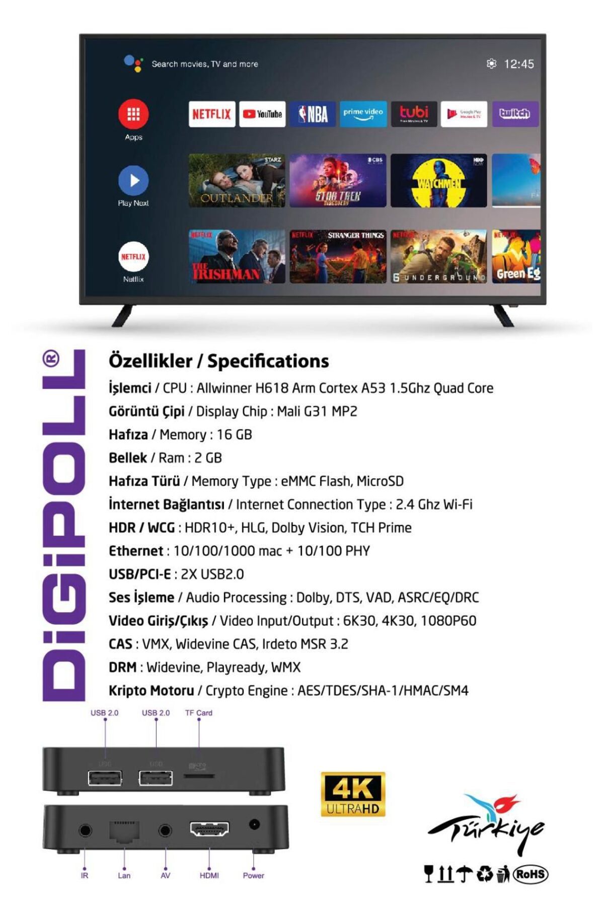 Digipoll-GO1 4K Ultra HD Android TV Box - Featured and Comfortable Cutting 2