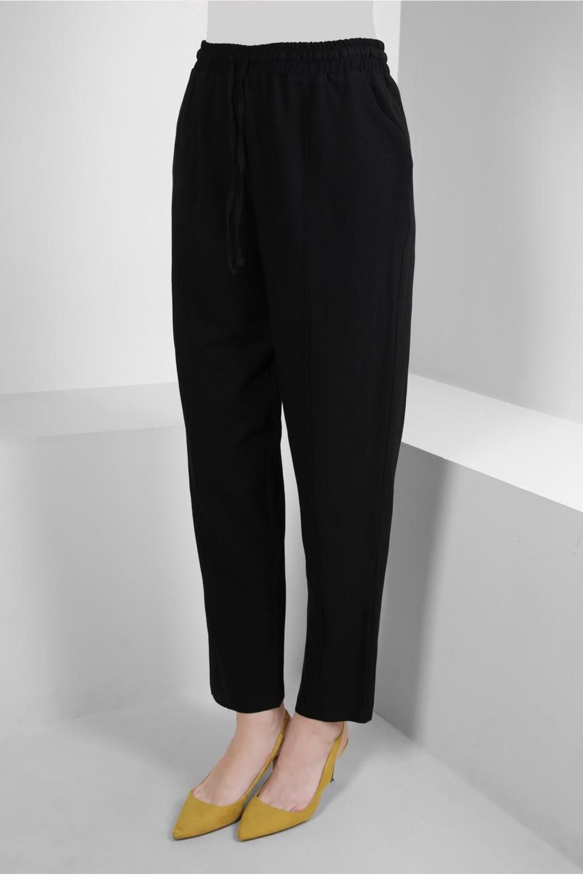 Alvina-LINEN PANT WITH ELASTIC BELI 70518 3