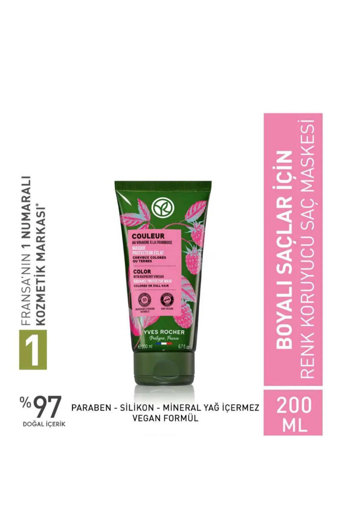 Yves Rocher Bakır ve Kızıl Saçlar için Renk Koruyucu Saç Maskesi - Boyalı Saçlar 200 ml — HAİRMASK