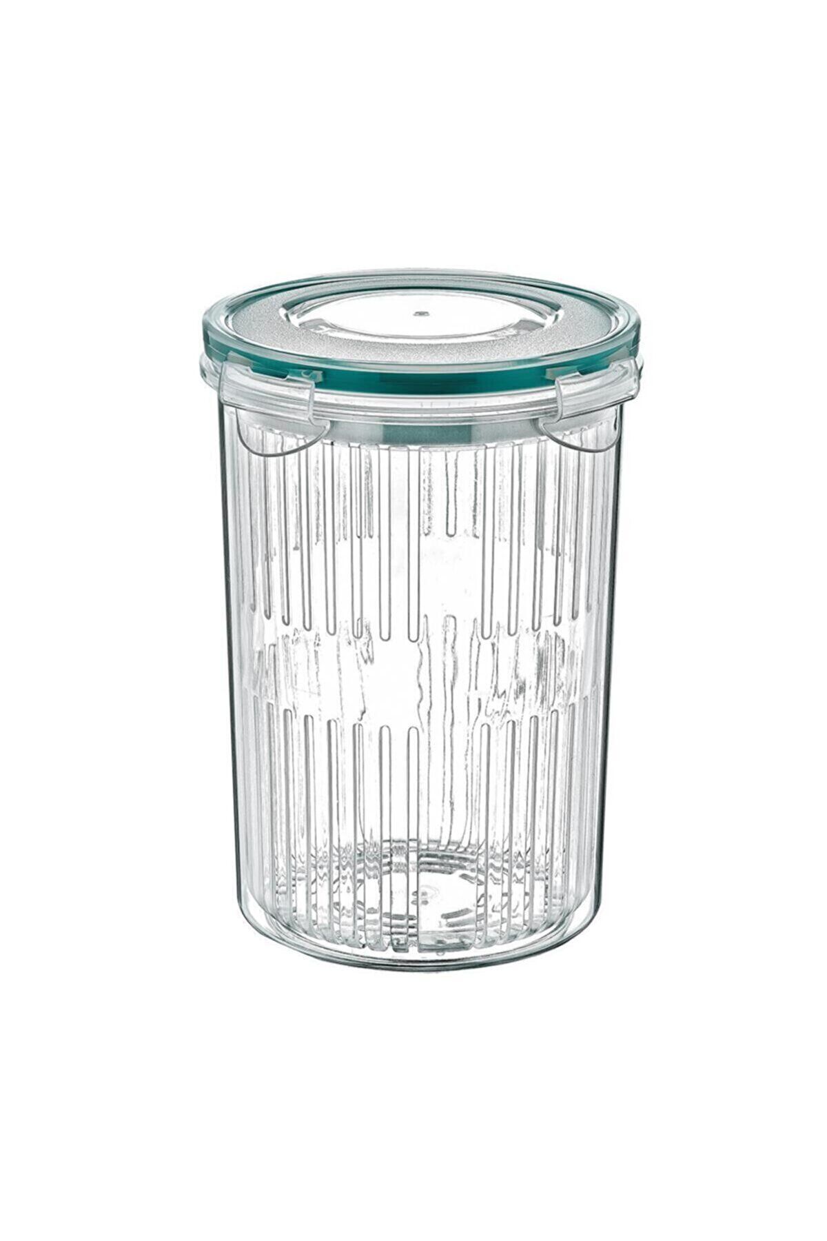 Viyalente-Deep Storage Container with Strainer (olive grove, Pickle Bowl) 1.5lt 3