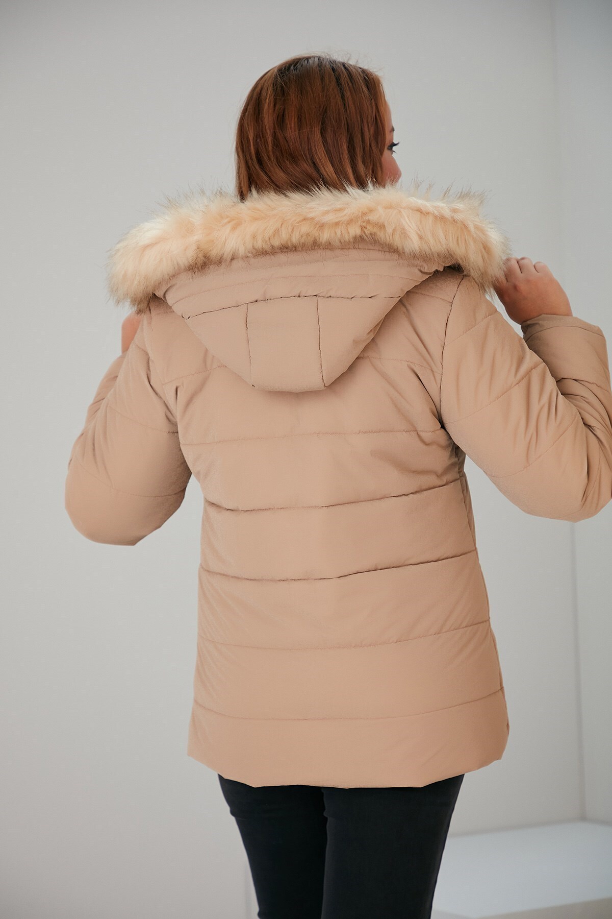 RMG-Plus Size Mink Coat with Fur Hood 6