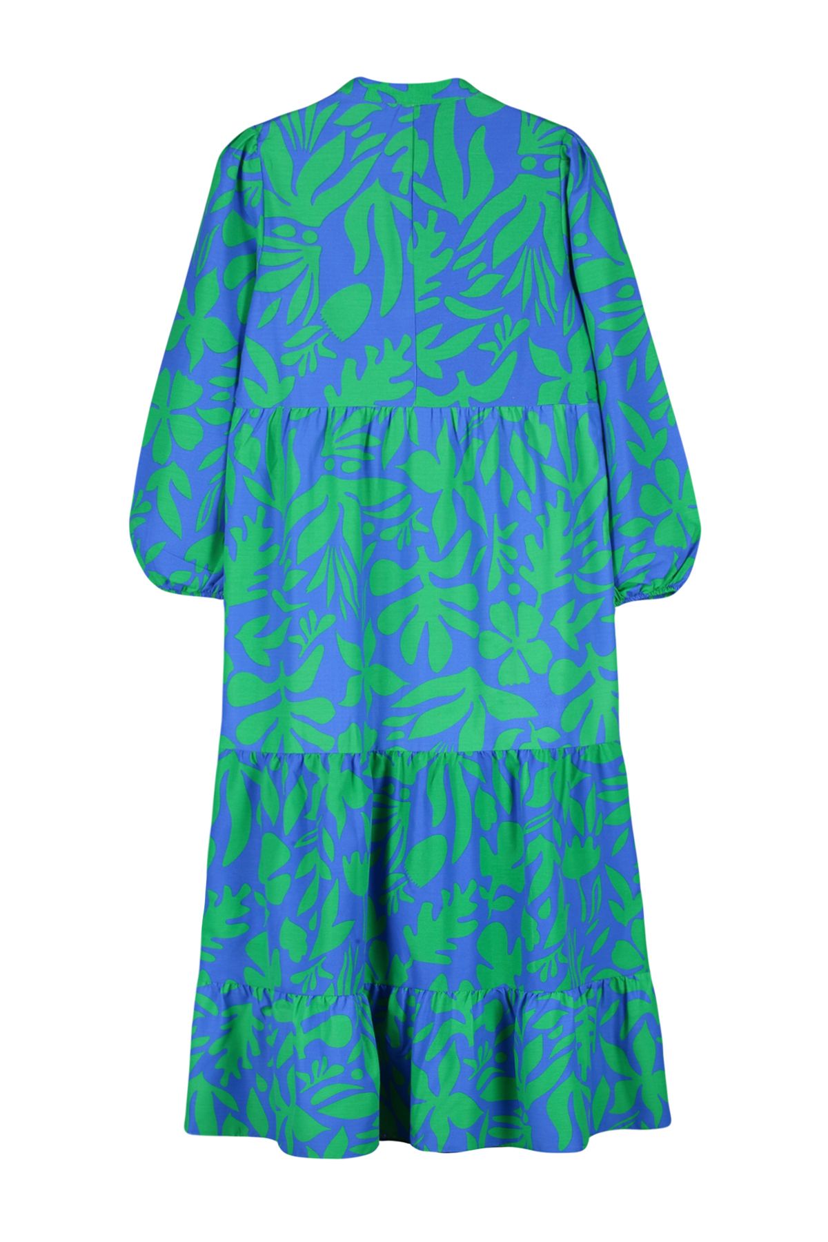 Trendyol Modest-Rochie albastră din bumbac, cu jumătate de plăcuță, cu formă largă TCTSS23EB00222 8