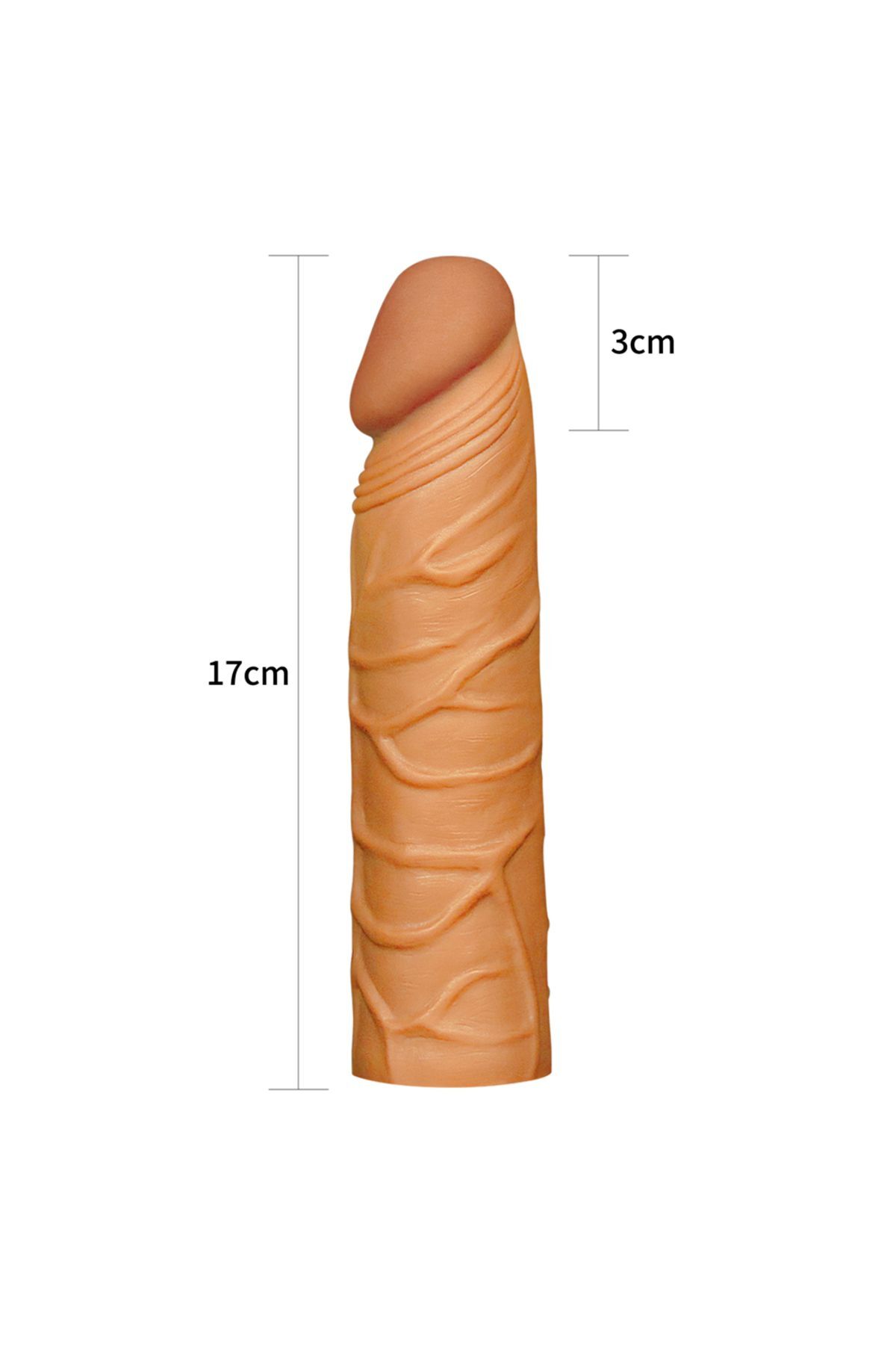 X-tender Uzatmalı 2.5 Cm Dolgulu Realistik Penis Kılıfı + Jel 4