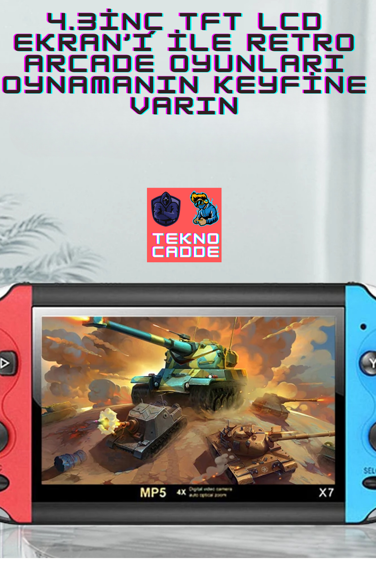X-1 3000+ Oyunlu 4.3inç HD EKRAN Retro Arcade Taşınabilir El Konsolu Atari 6