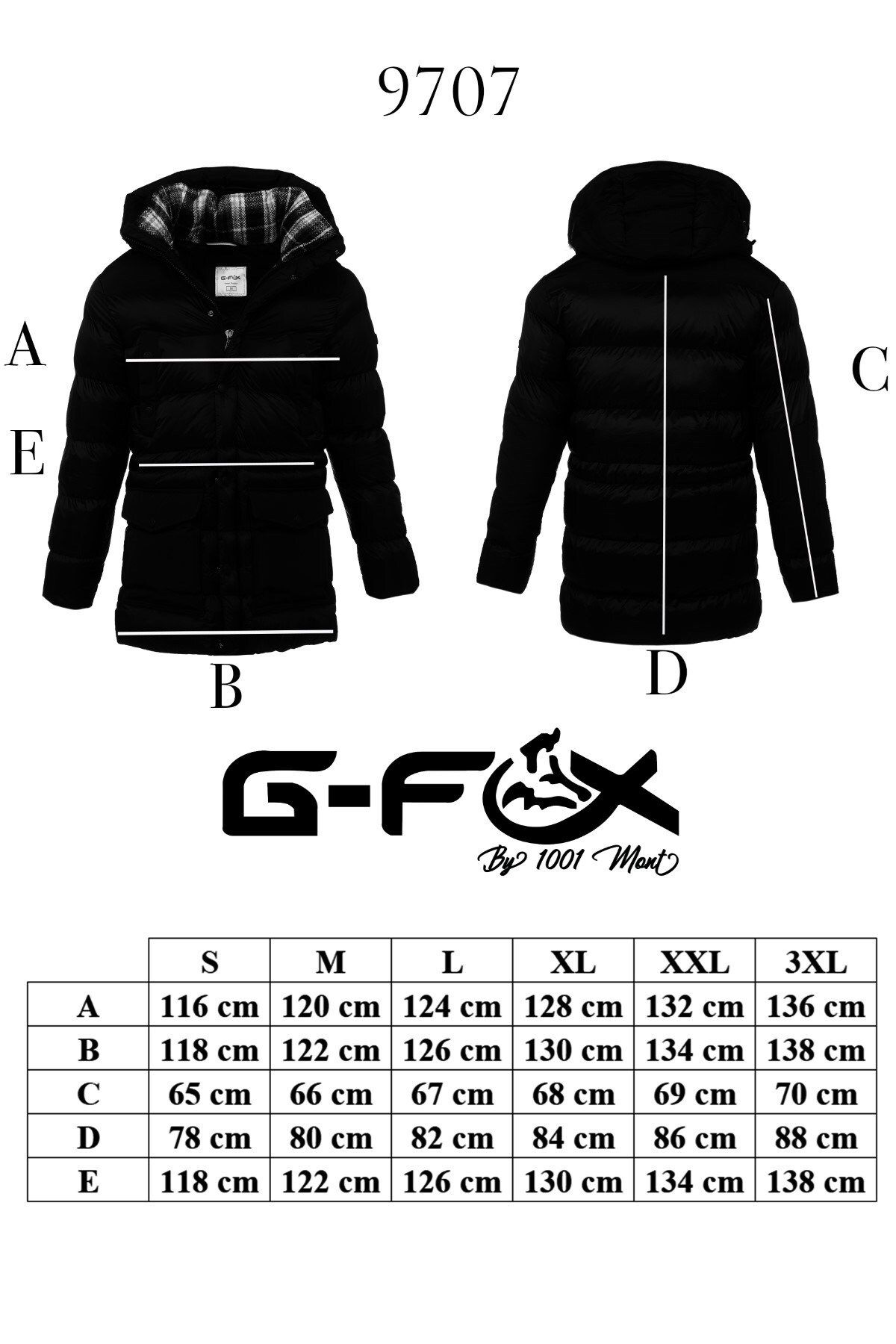 G-FOX-سترة رجالية طويلة بغطاء للرأس ومبطنة مقاومة للرياح وطارد للماء 9707 5