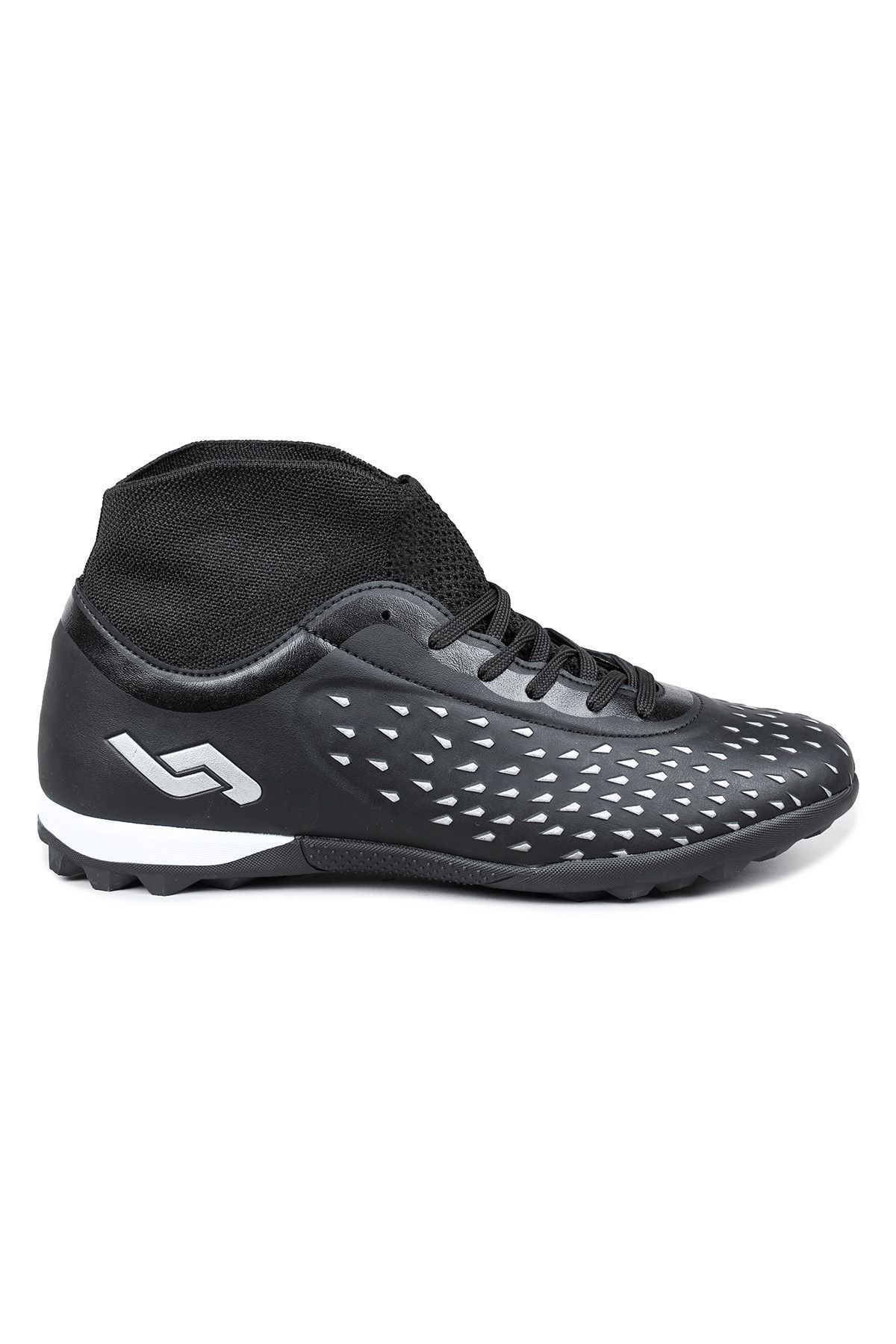 Jump-29673 Negru - Gri Pantofi de fotbal cu crampoane pentru gazon artificial 4