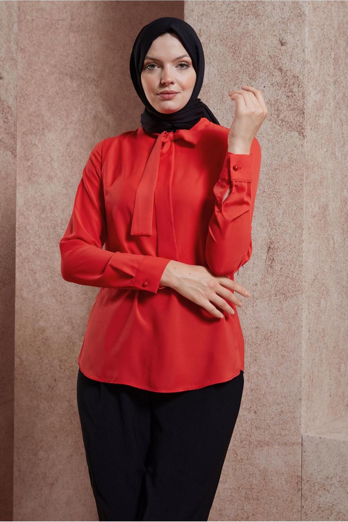 بلوز با جزییات کراوات 44613 Alvina