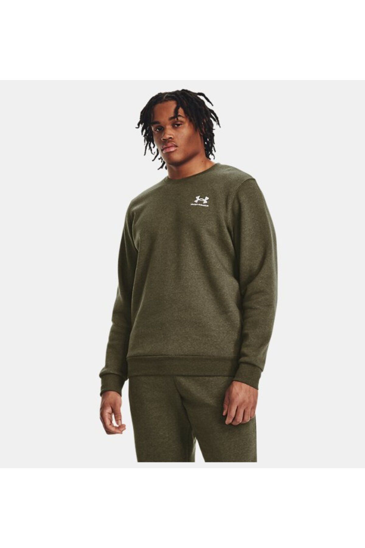 سویشرت ورزشی سبز مردانه یقه دوچرخه ضروری در UA 1374250 391 Under Armour
