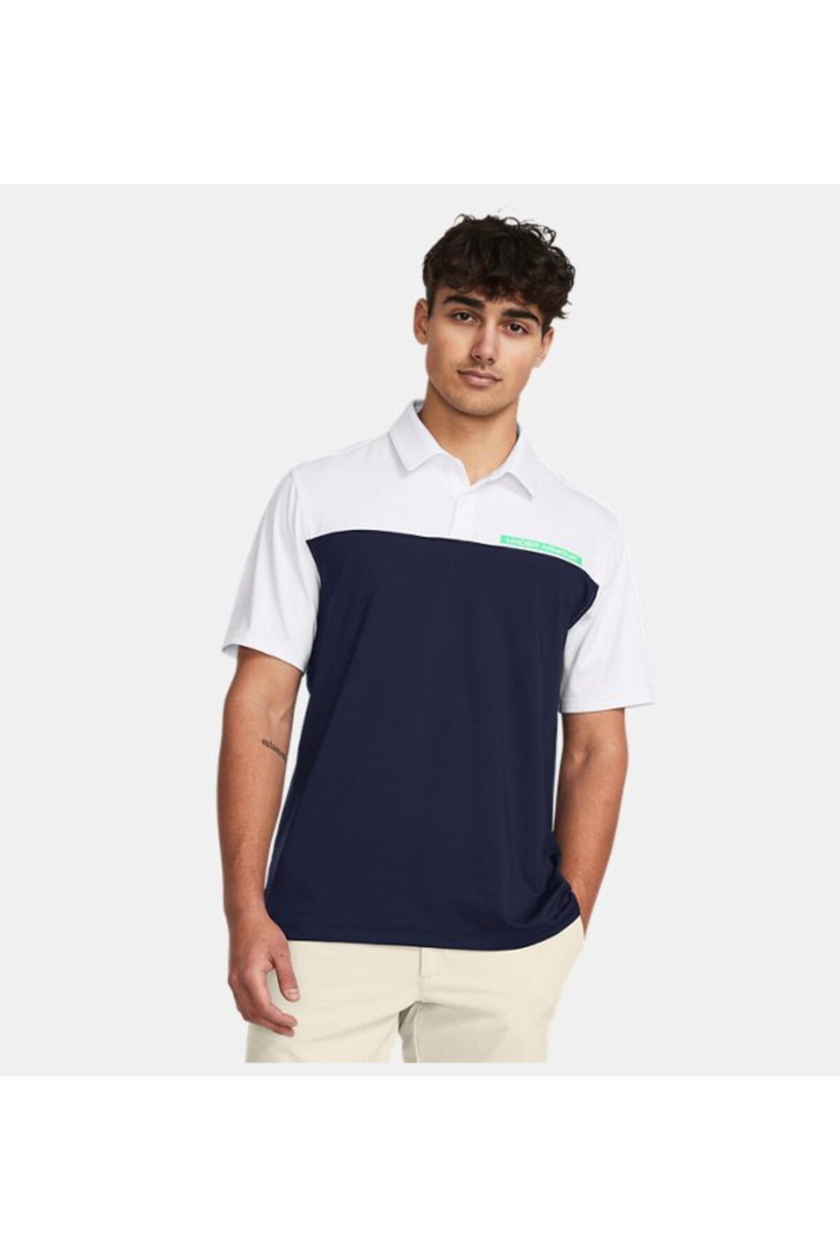 تی شرت ورزشی آبی مردانه بلوک رنگی UA T2G Polo 1383139 410 Under Armour