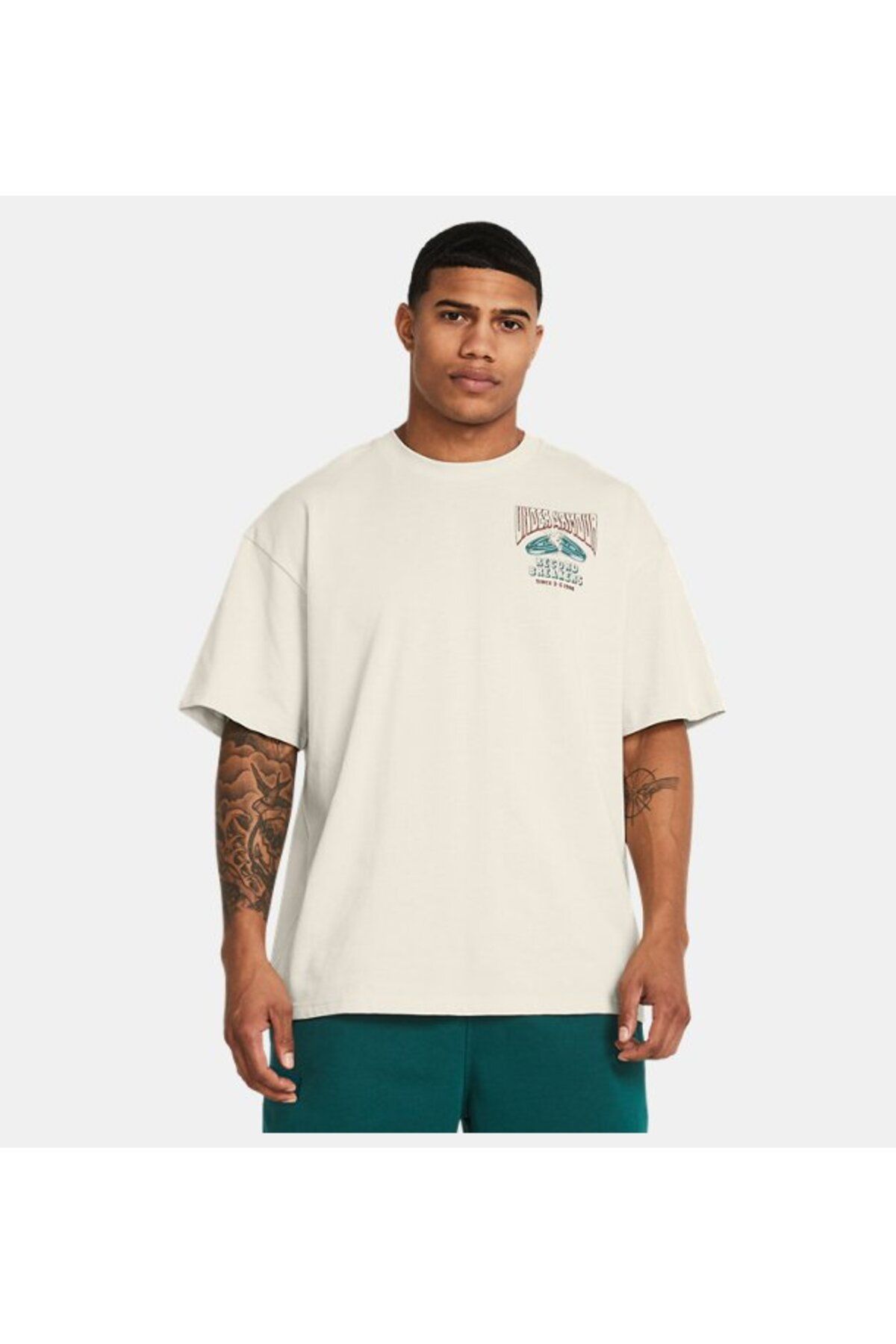 تی شرت ورزشی نود مردانه رکورد سنگین وزن در UA آستین کوتاه 1382857 273 Under Armour
