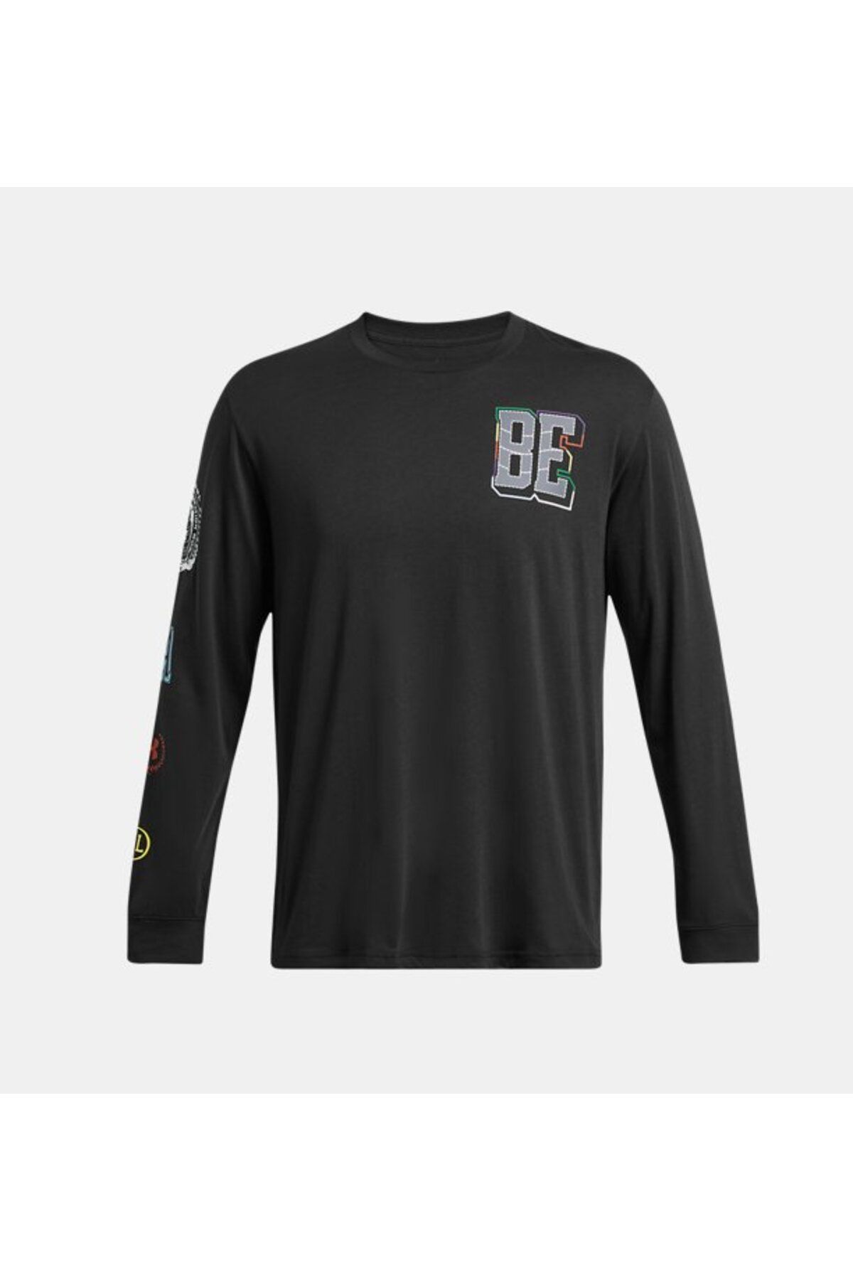 تی شرت ورزشی مشکی مردانه آستین بلند تاریخ سیاه و سفید 1382891 001 Under Armour