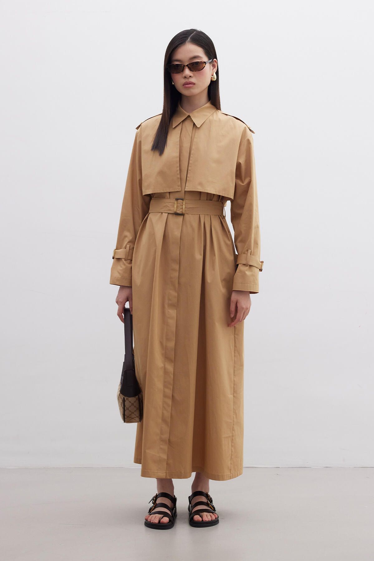 Manuka-Kamelfarbenes Trenchkleid 2