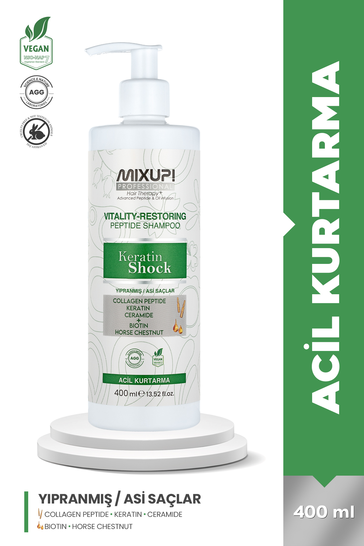 Mixup Acil Kurtarma Yıpranmış Saçlar için Kolajen,Peptit,Keratin