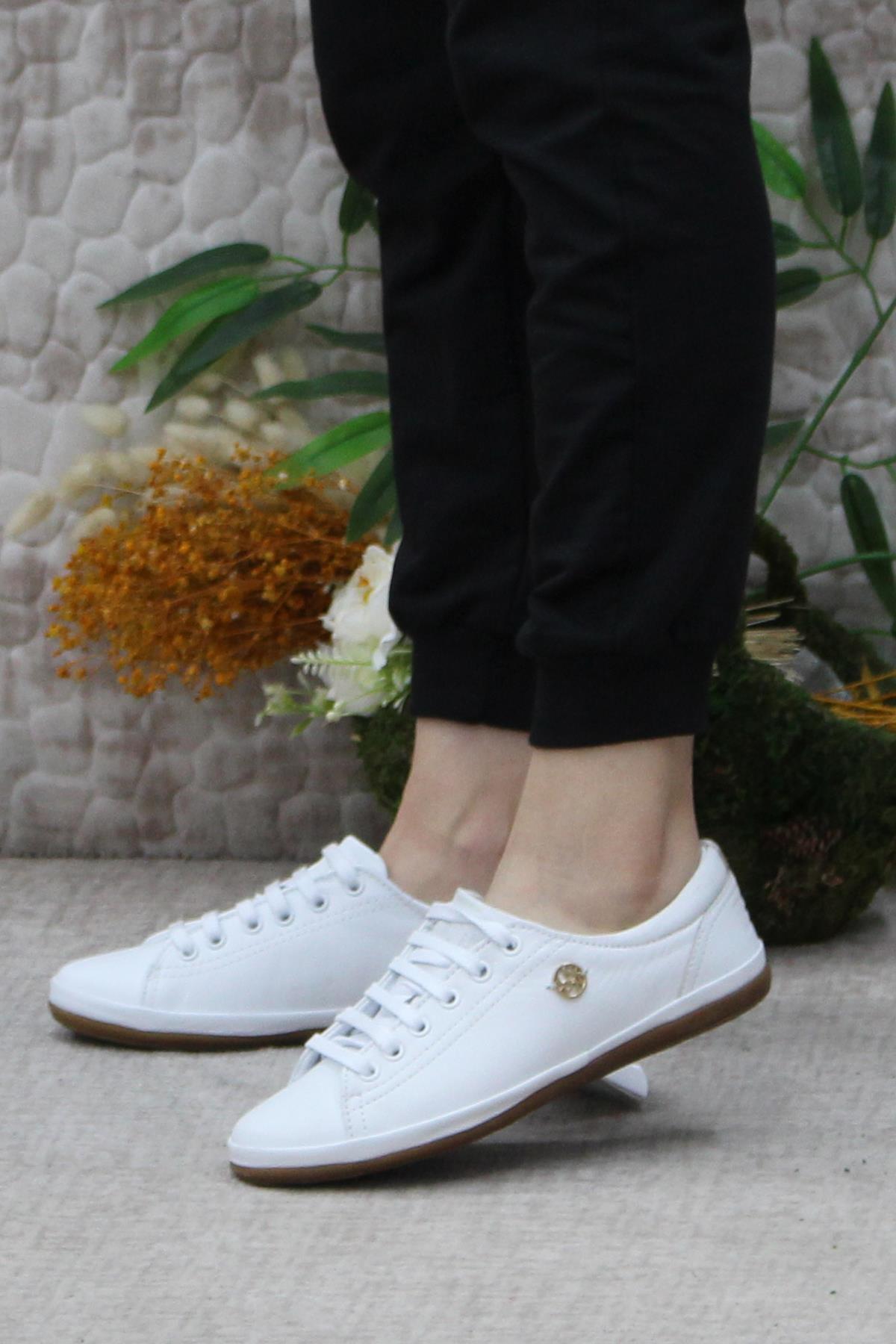 U.S. Polo Assn. یو اس پولو کفش زنانه چرم طبیعی جوجو وایت فلکسیبل محصول اورجینال - تصویر 3