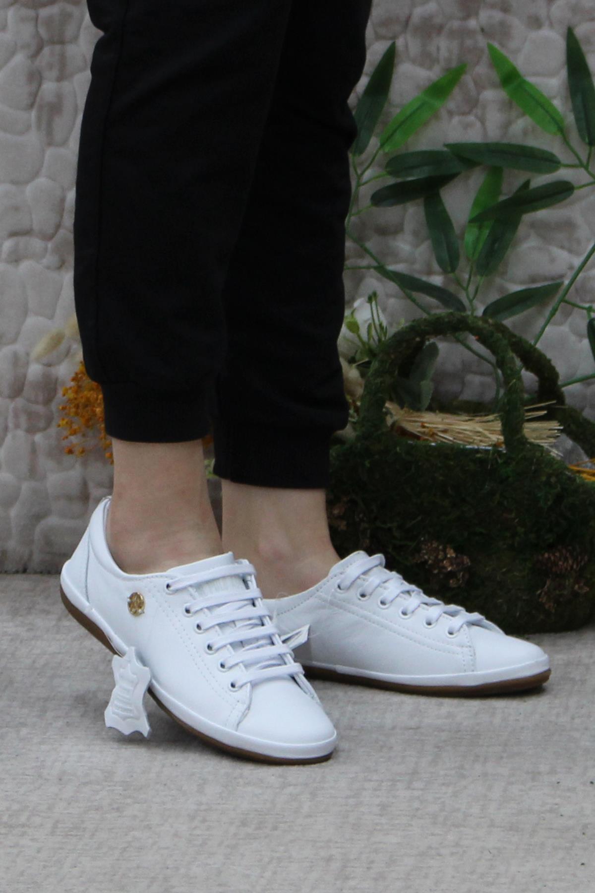 U.S. Polo Assn. یو اس پولو کفش زنانه چرم طبیعی جوجو وایت فلکسیبل محصول اورجینال - تصویر 2