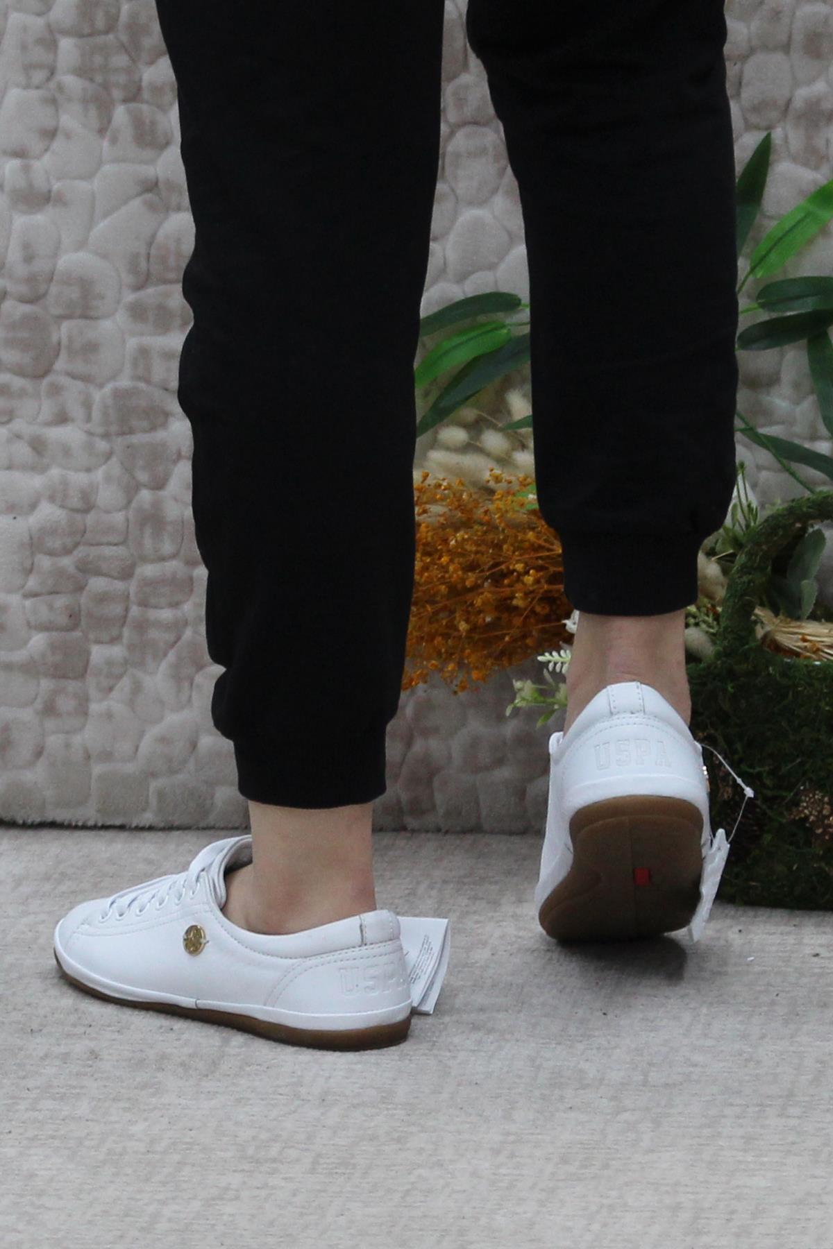 U.S. Polo Assn. یو اس پولو کفش زنانه چرم طبیعی جوجو وایت فلکسیبل محصول اورجینال - تصویر 4