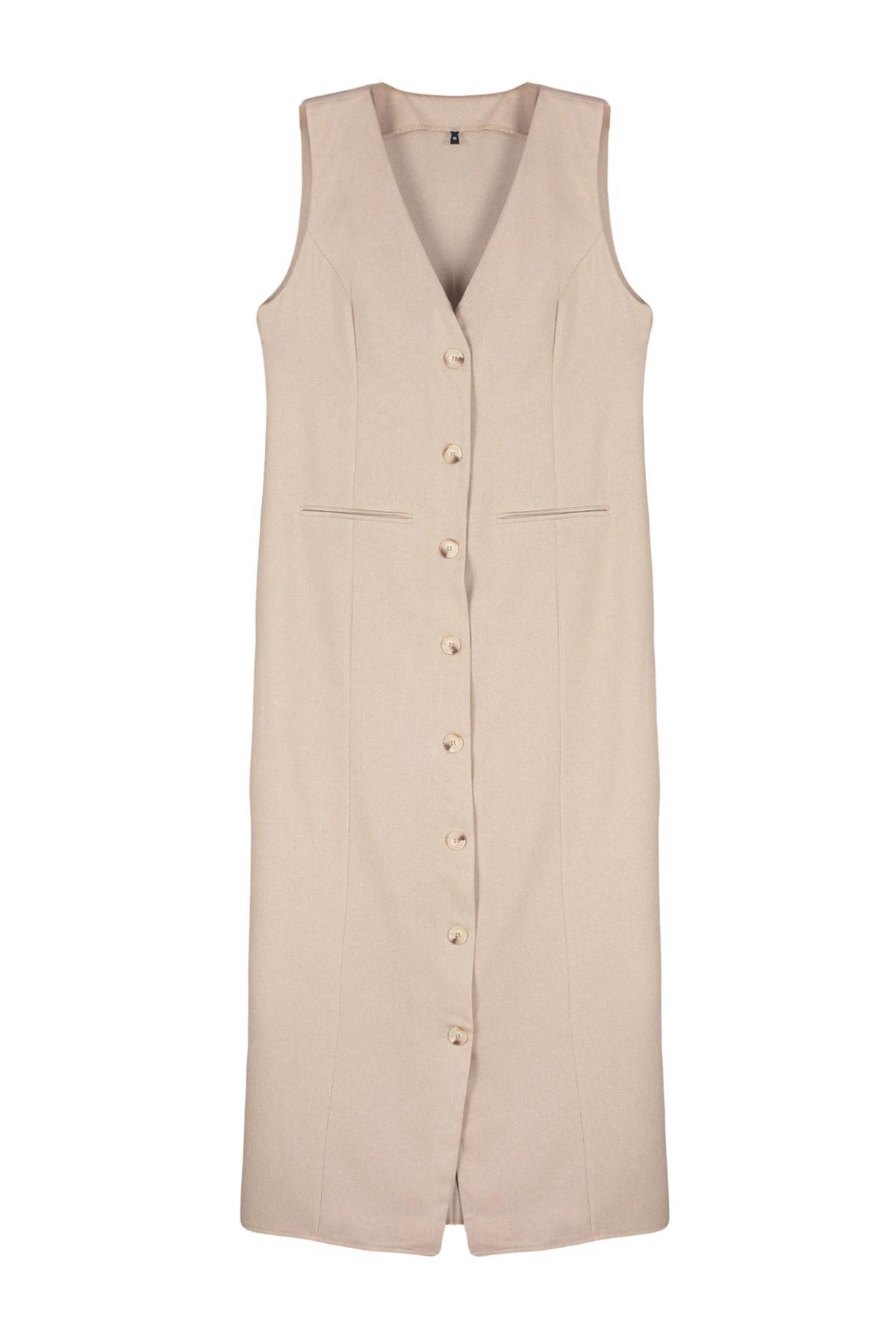 Trendyol Modest-Beiges Gilet-Kleid - Webstoff TCTSS24EB00202 7