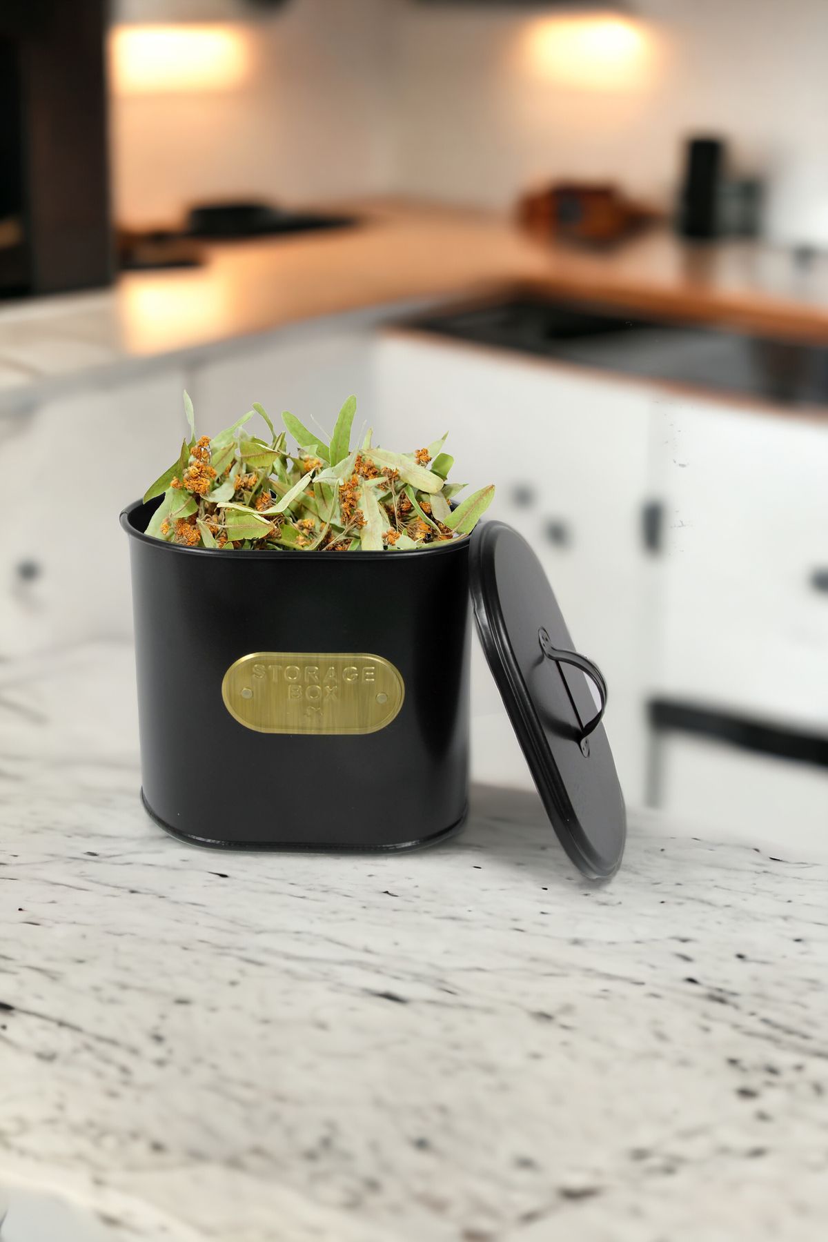 EVSTYLE Recipient De Depozitare Pentru Organizator Multifuncțional Pentru Bucătărie Și Baie Cu Capac Metalic - One Size