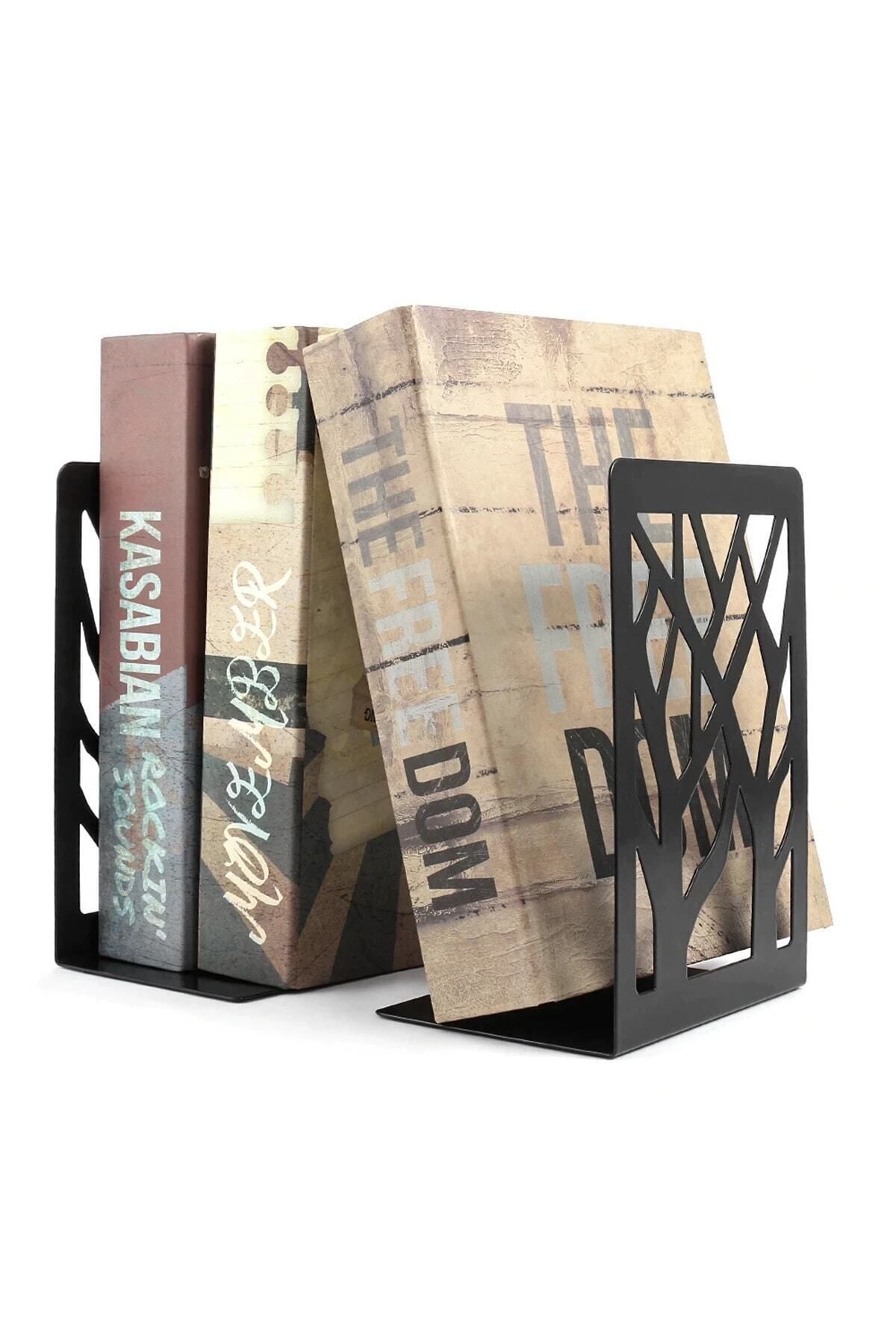 3art Metal-حامل كتب داعم للكتب على شكل شجرة، مجموعة إكسسوارات ديكور للمنزل والمكتب مكونة من قطعتين 2