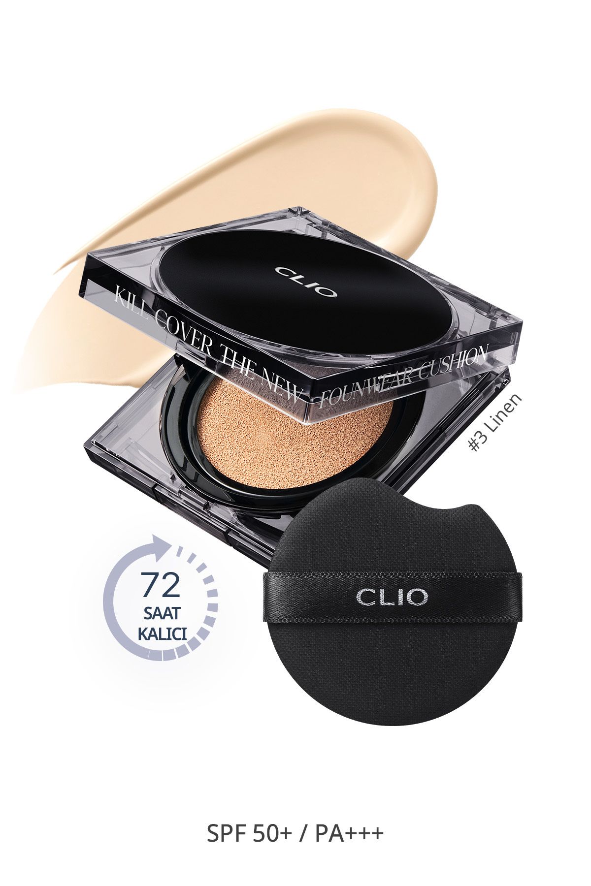 Кушон CLIO с постоянным покрытием Clio Kill Cover The New Founwear Cushion + Refill (3 льна) SPF50+PA+++ 6786