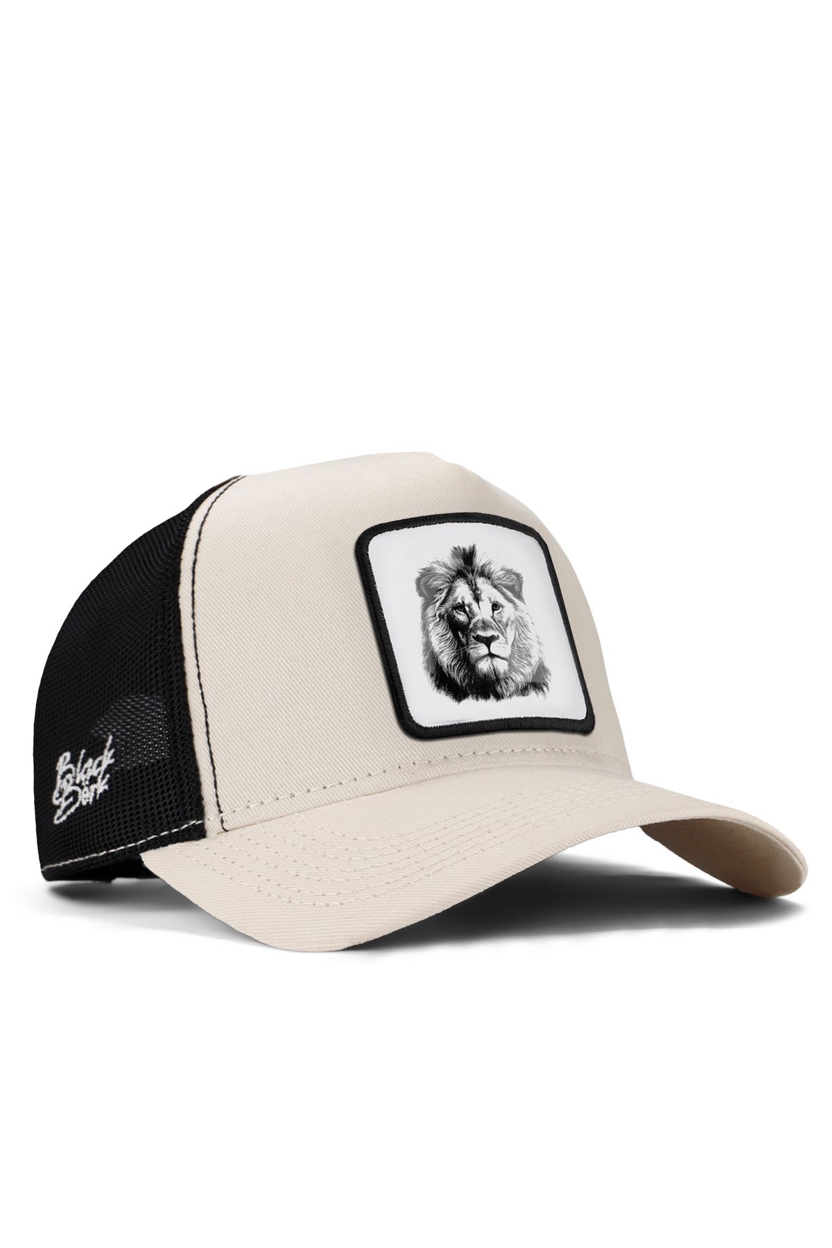 BlackBörk V1 Trucker Lion -4bs Унисекс Бежево-черная шапка (CAP) с кодовым логотипом BBC8683295000077