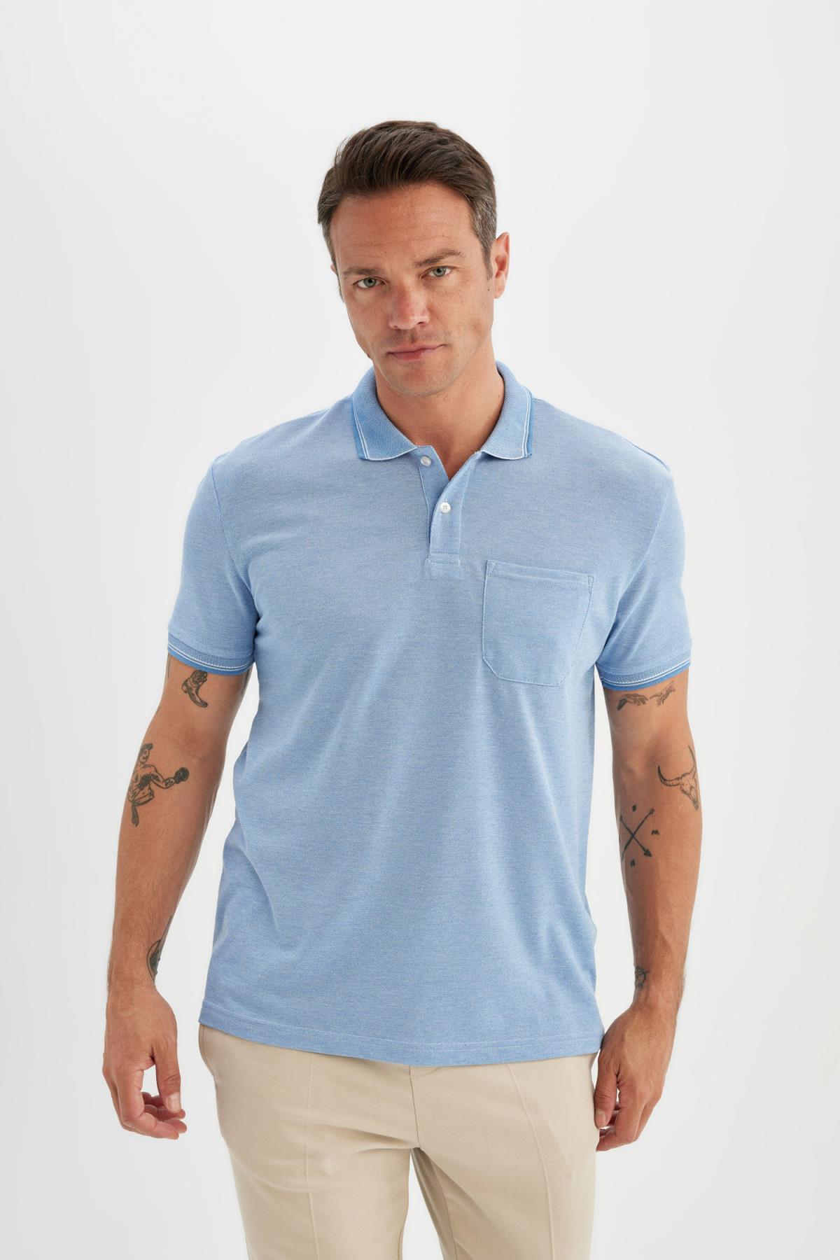 پولوشرت مردانه دفاکتو | C6004AX24SM Defacto - Image 3