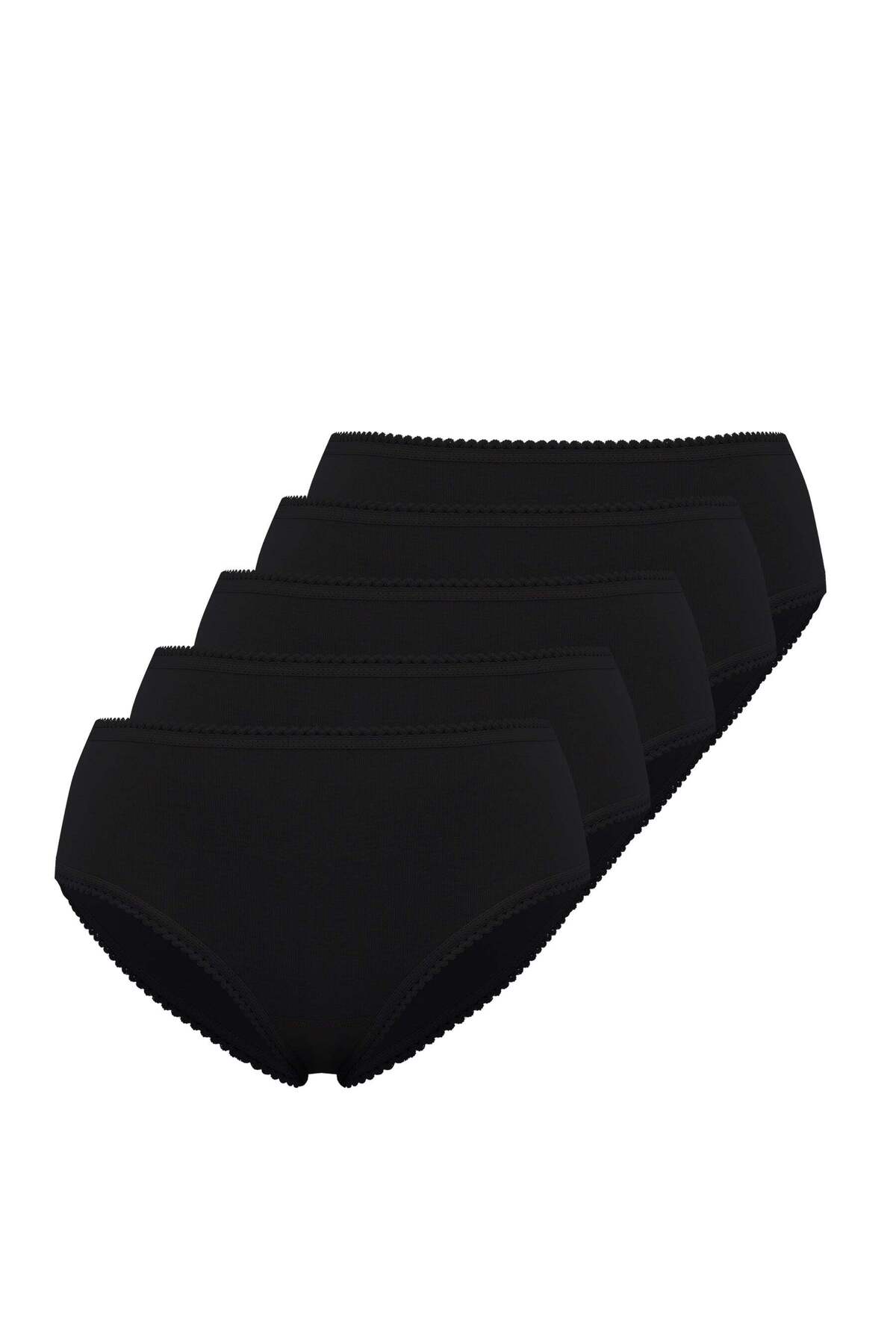 5-Pack Black Cotton Mini Size Women's Rib Slip EVA rib mini