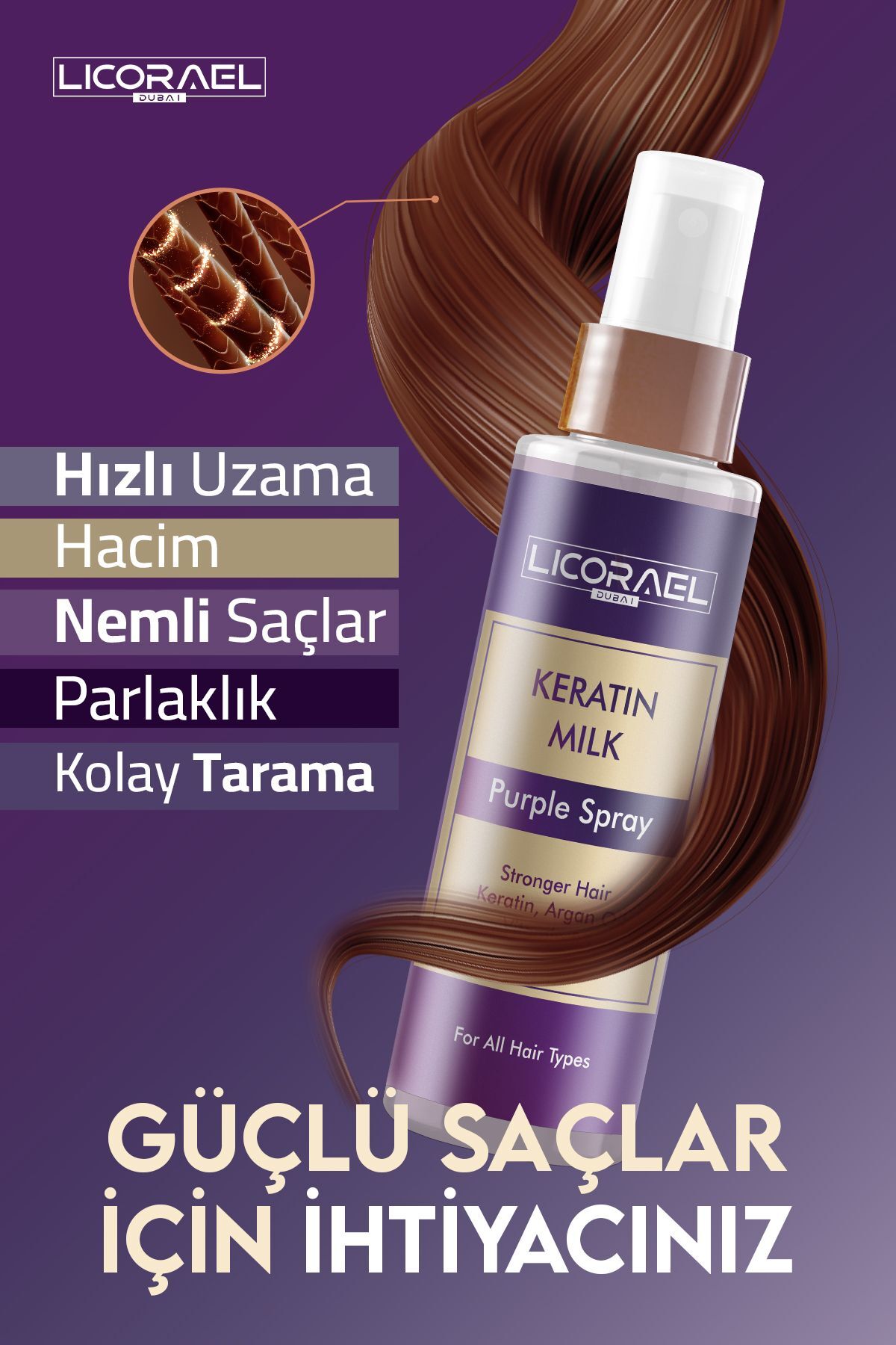 اسپری مو   Licorael Dubai | 55 اورجینال - تصویر 4