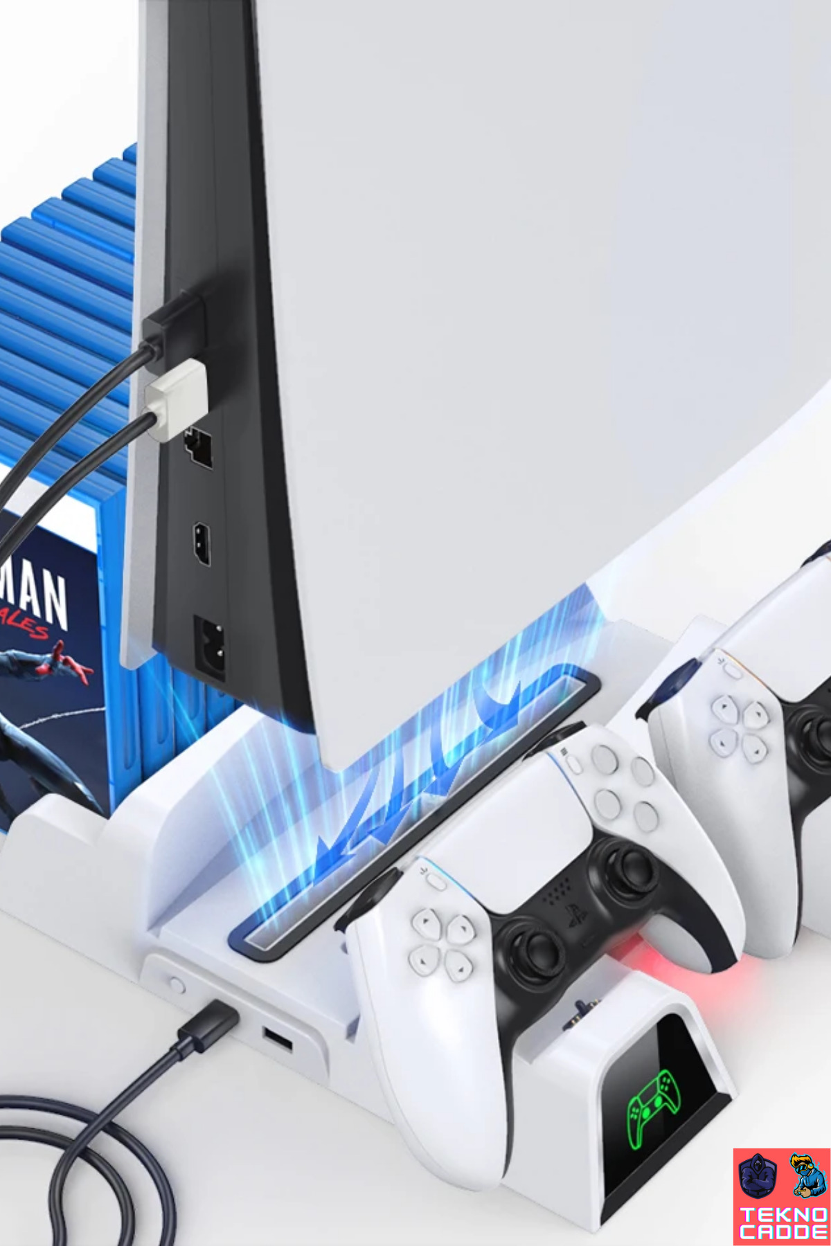 IV-P5235 Multifonksiyonel Ps5 Disk/Ps5 Dijital Uyumlu LED Şarj Stand Soğutucu Fan 7