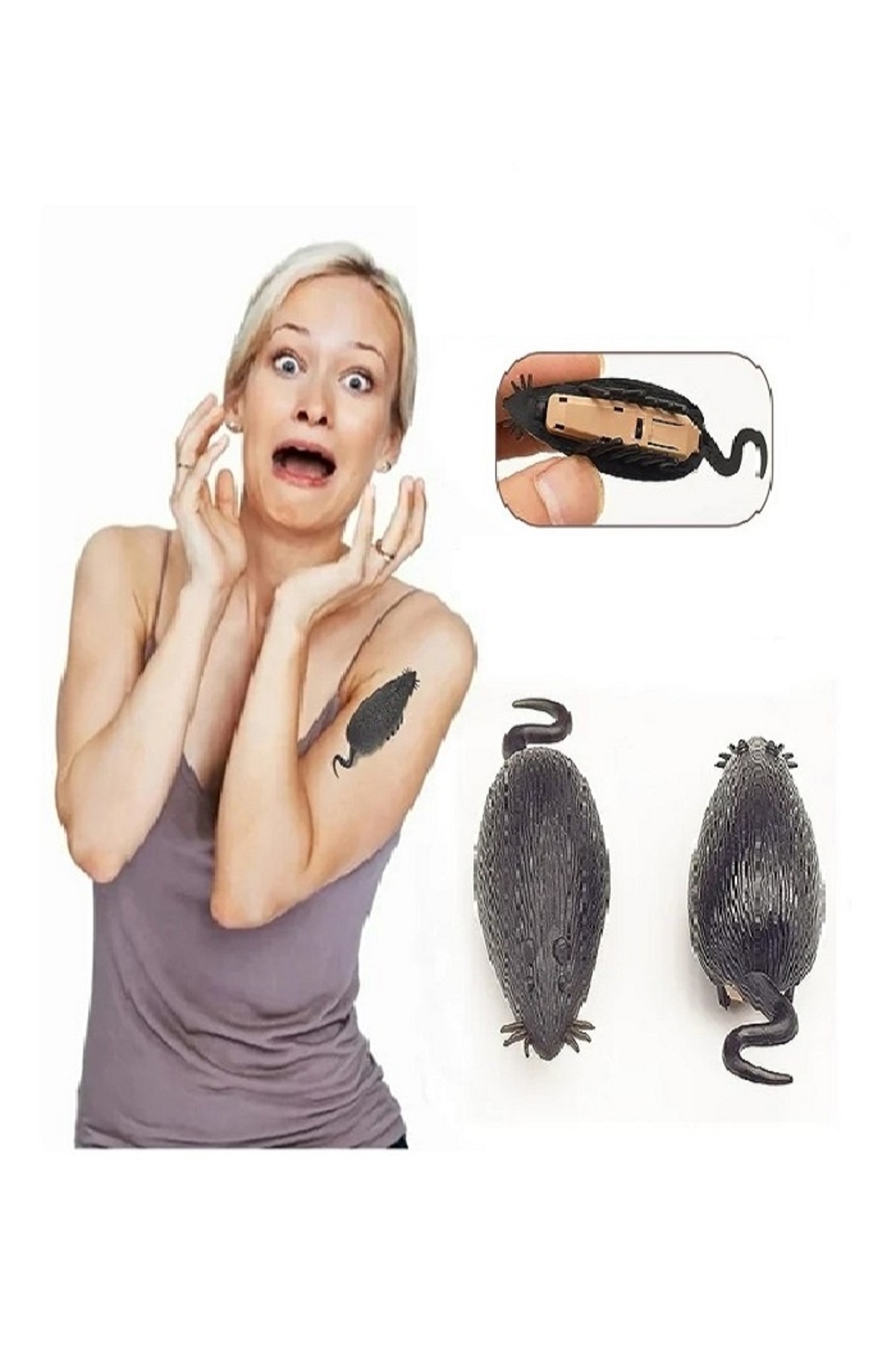 RICHIE Kedi oyuncağı mini hareketli fare şaka malzemesi fare