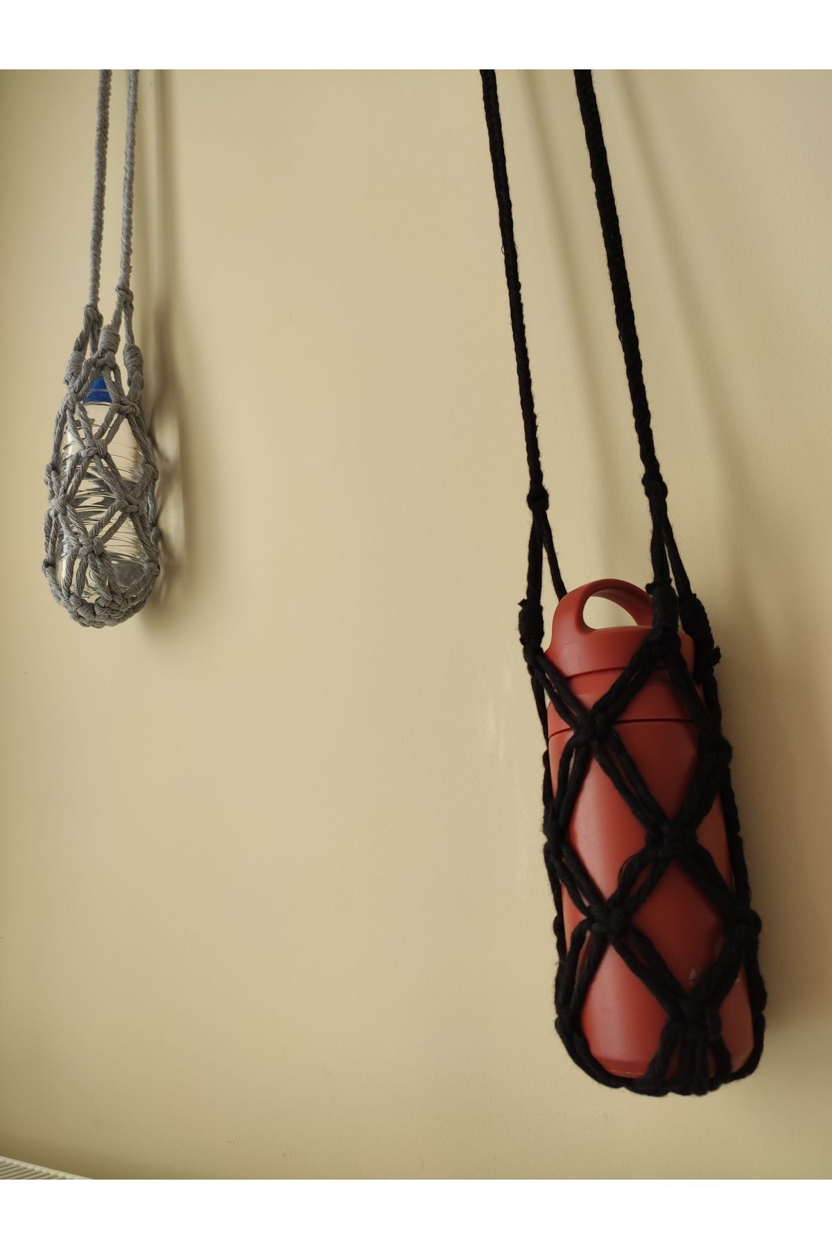 HANIMKIZ-حافظة زجاجة مياه على شكل عنكبوت من Macrame، حقيبة زجاجة ديتوكس، حقيبة زجاجة مياه 5