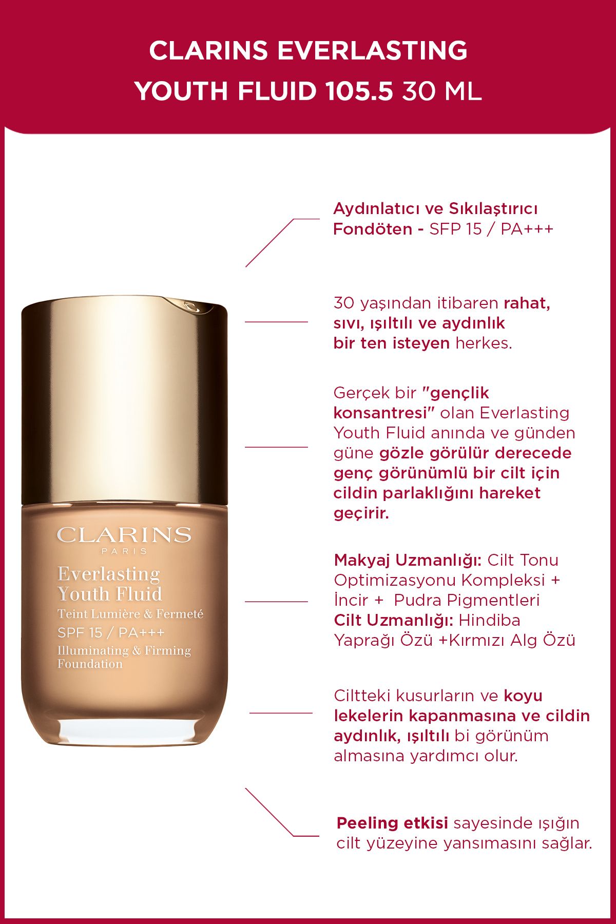 Clarins مایع جوانی بی‌پایان 105.5 RP 30 میلی‌لیتر پایه