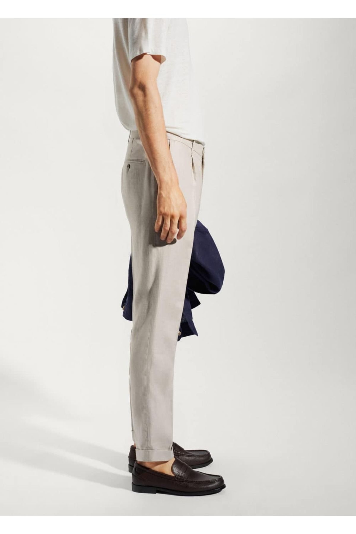 MANGO Man-100% linen regular fit trousers 8